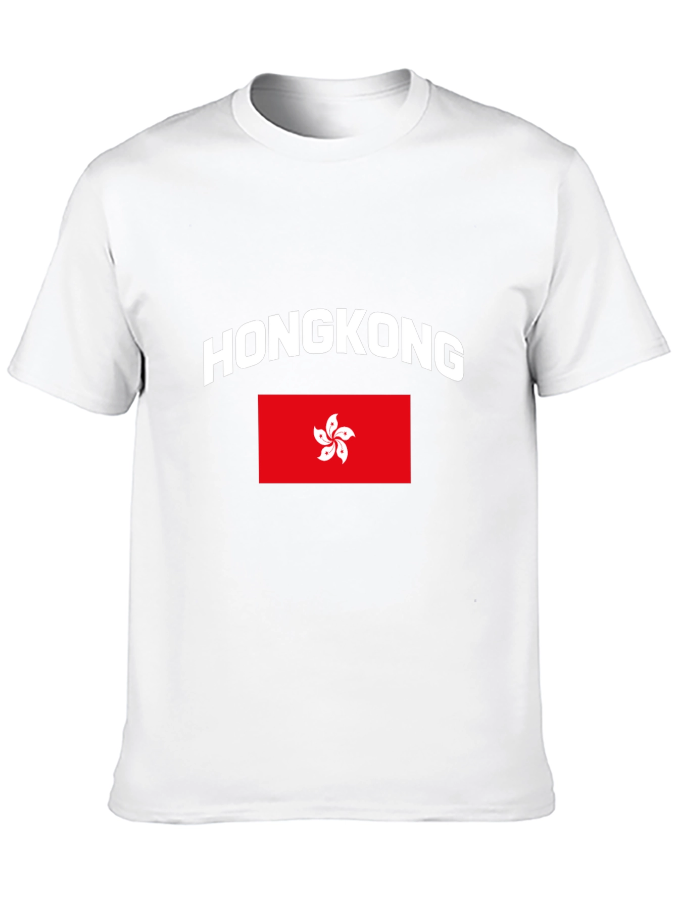 Hong Kong Flag Graphic Tee - Black Cotton T-Shirt - 10