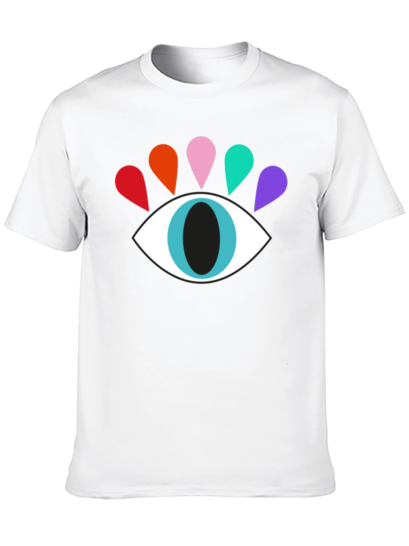 Black Colorful Eye Graphic Tee - Modern Casual Style view 10