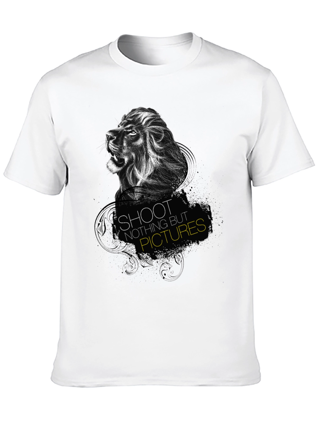 Black Lion Graphic Print Black T-Shirt - "Shoot Nothing But Pictures" view 10