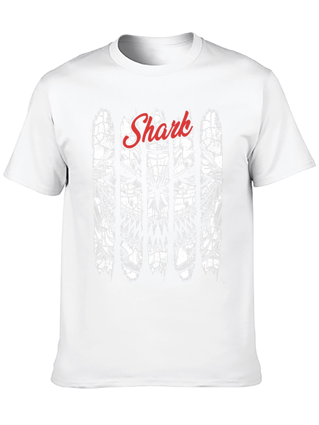 Black Men's Black T-Shirt with Shark Graphic view 10