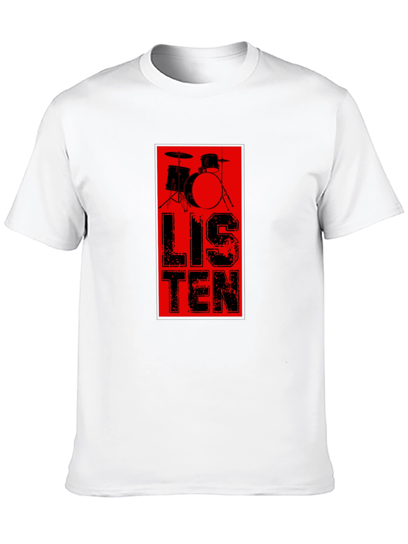 Black Listen Drum T-Shirt view 10