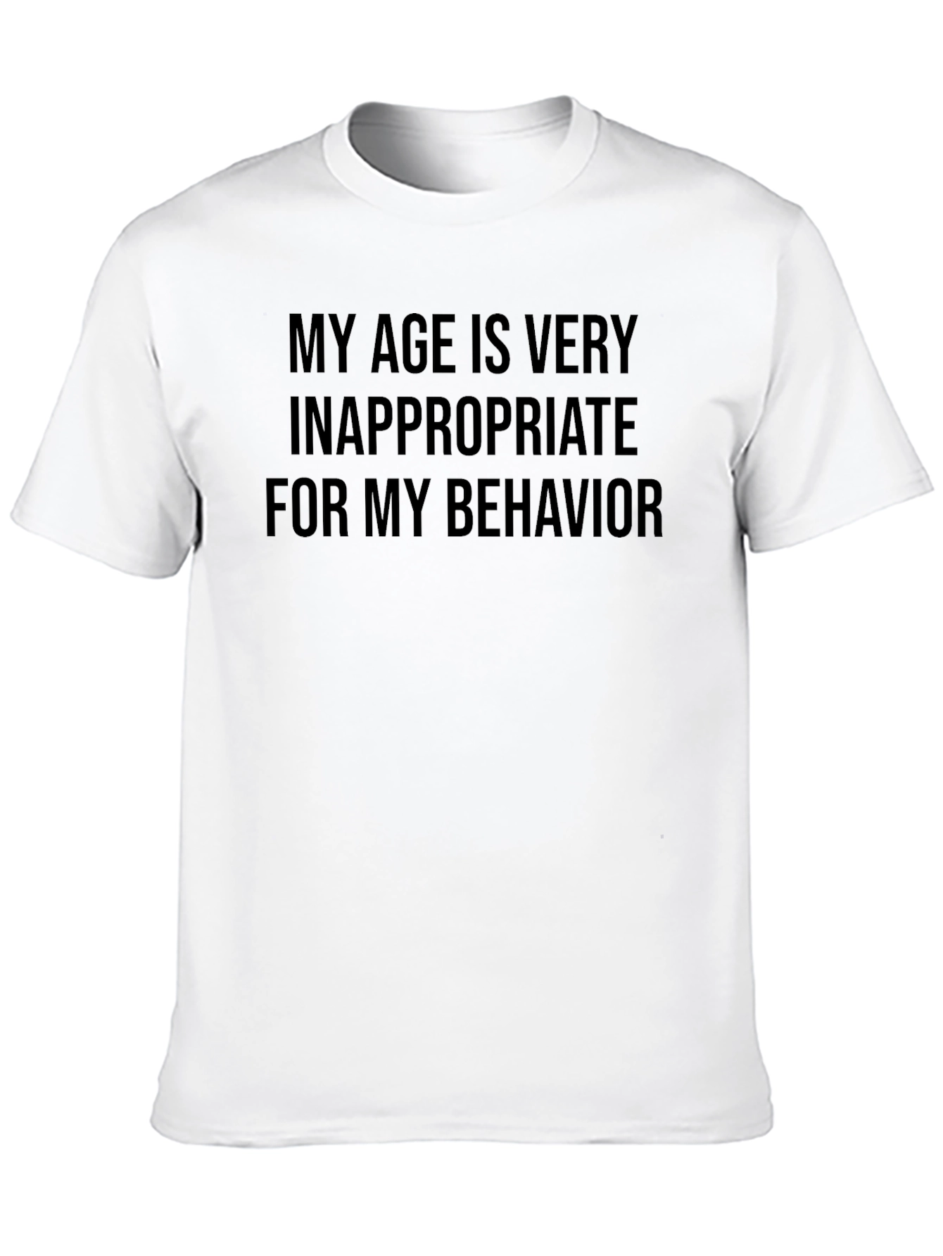 Black Inappropriate Age Graphic Tee - Black Cotton Blend Shirt view 10