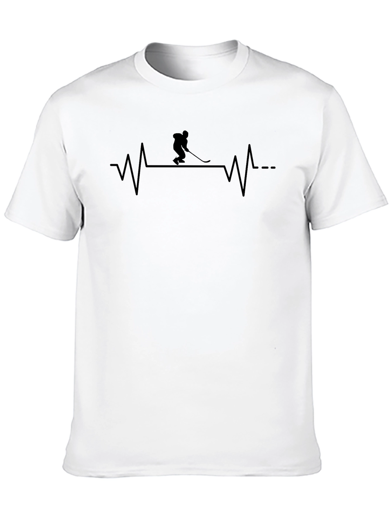 Black Hockey Heartbeat T-Shirt - Black view 10