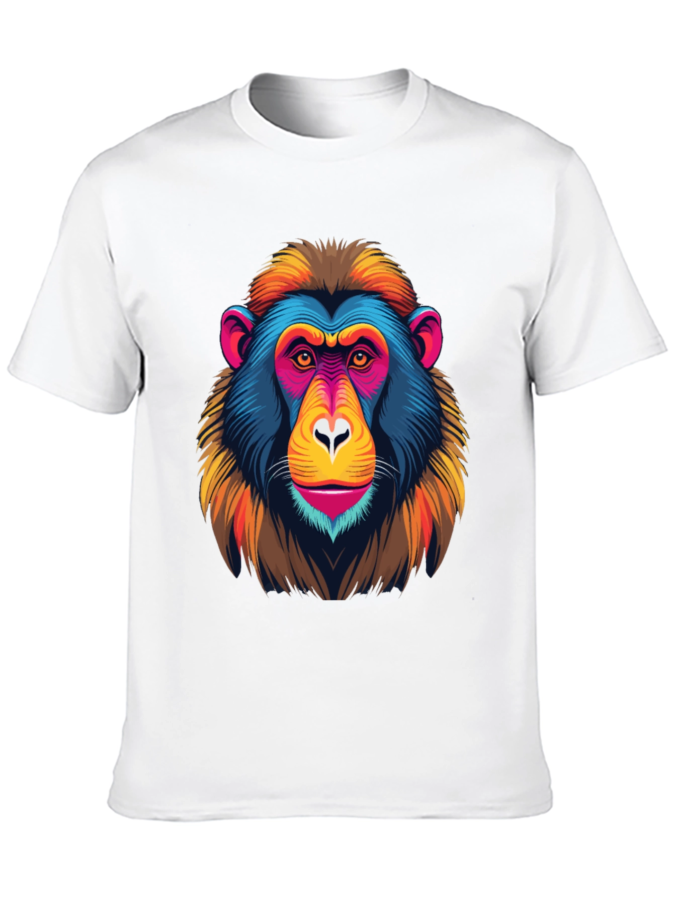 Black Colorful Monkey Graphic Tee - Funky Animal Print view 10