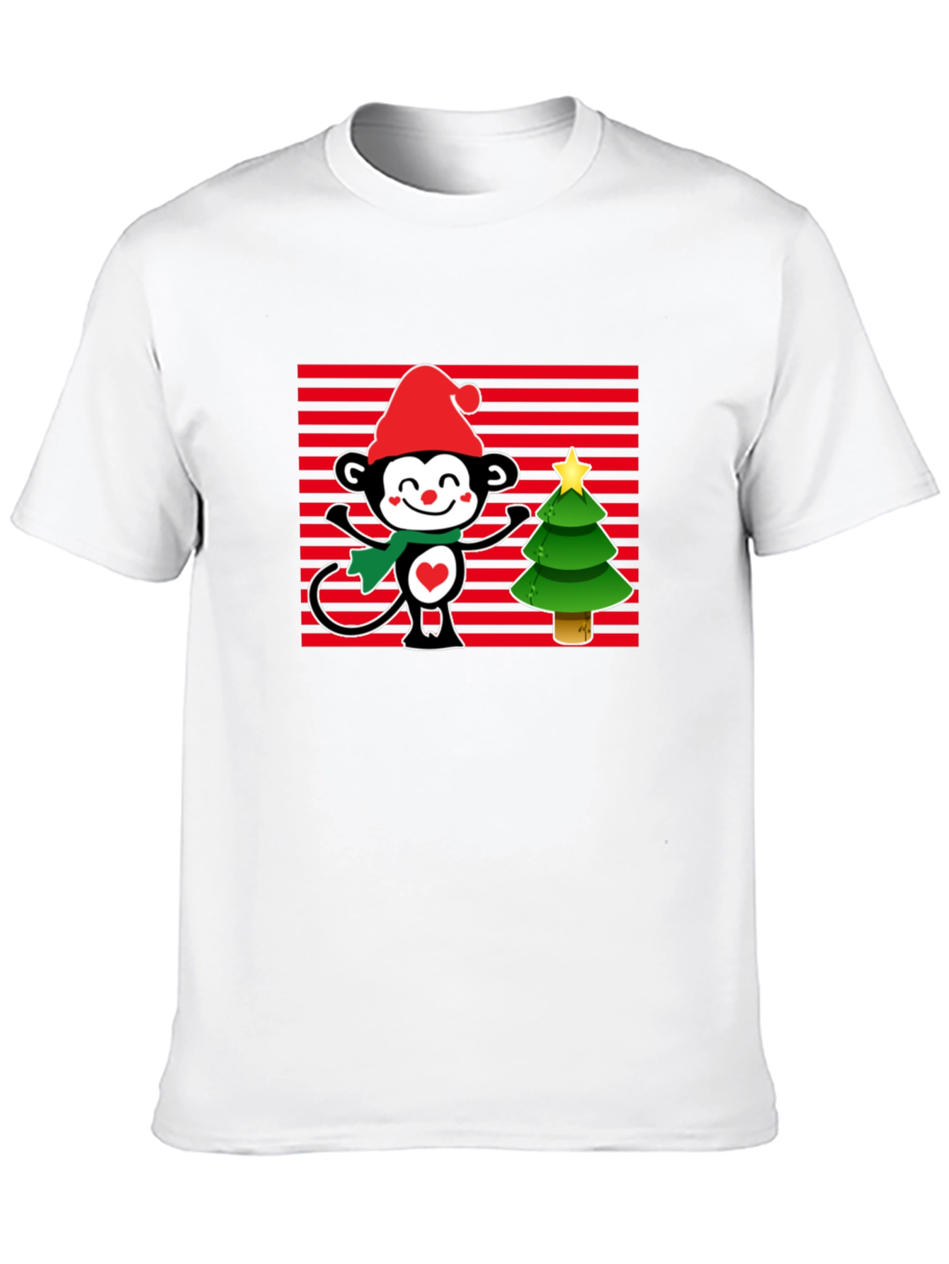 Black Festive Monkey Christmas T-Shirt view 10