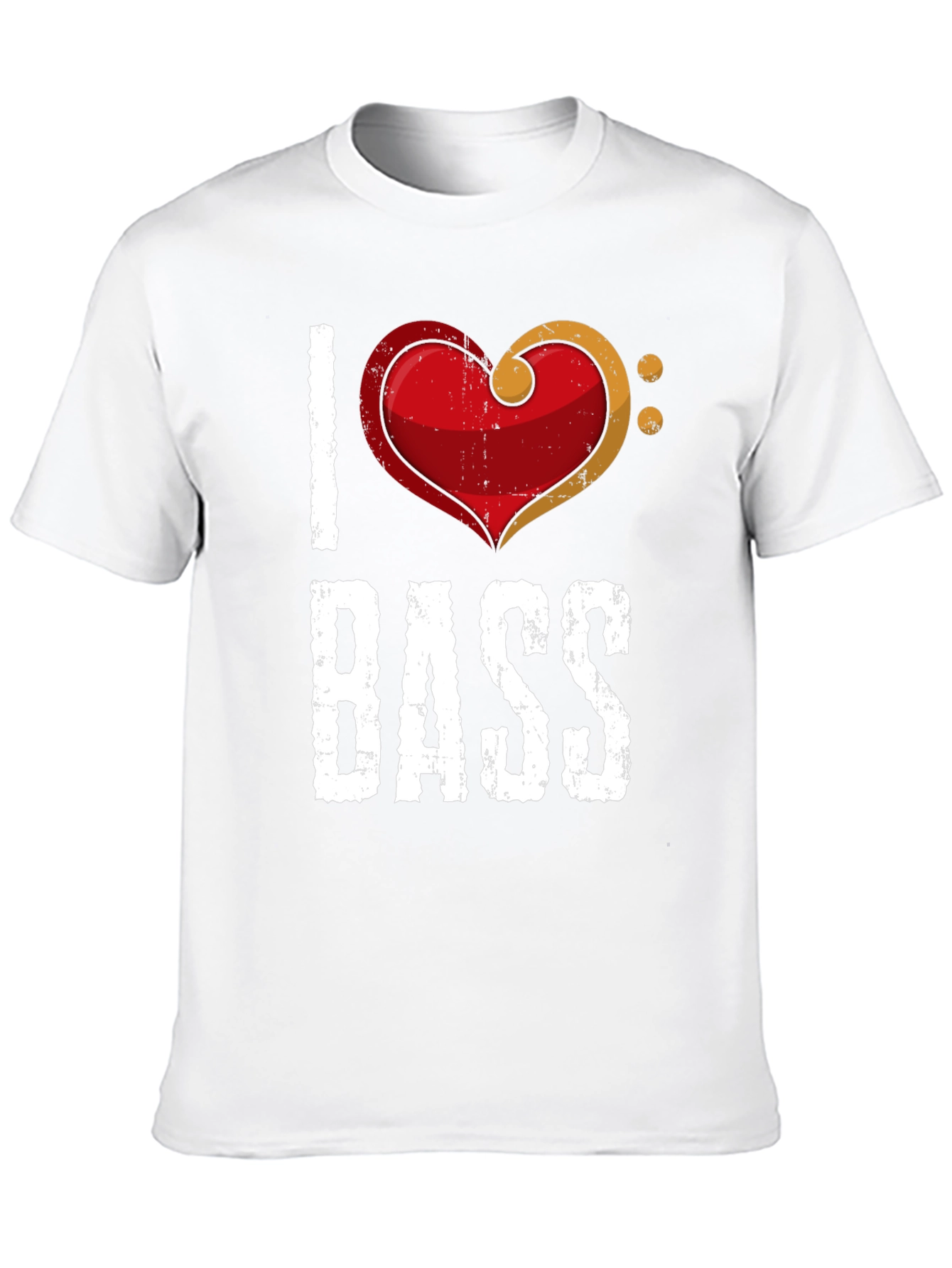 Black I Love Bass T-Shirt - Music Heart Tee view 10