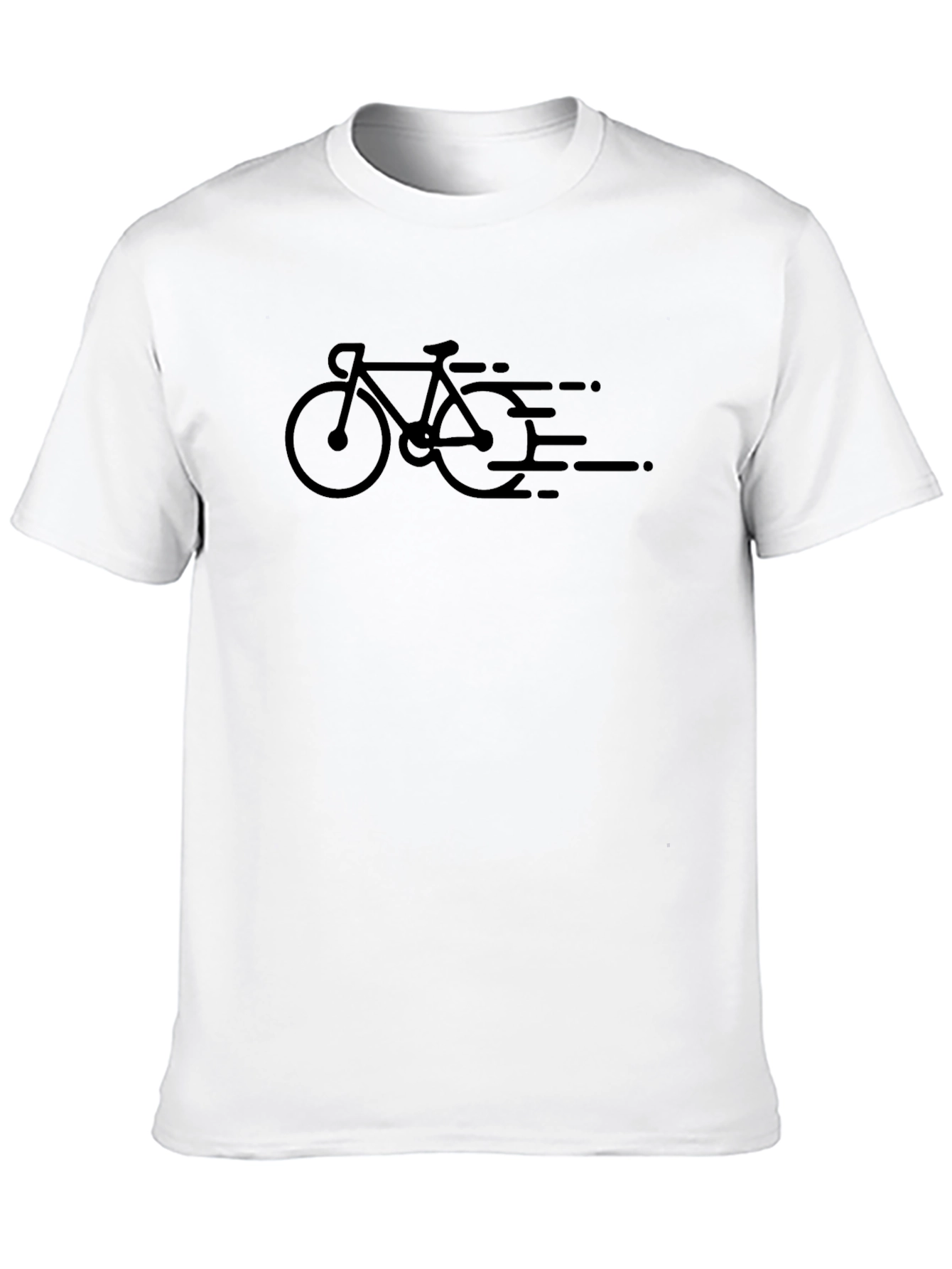 Black Speeding Bicycle Graphic Tee - Black Cotton view 10