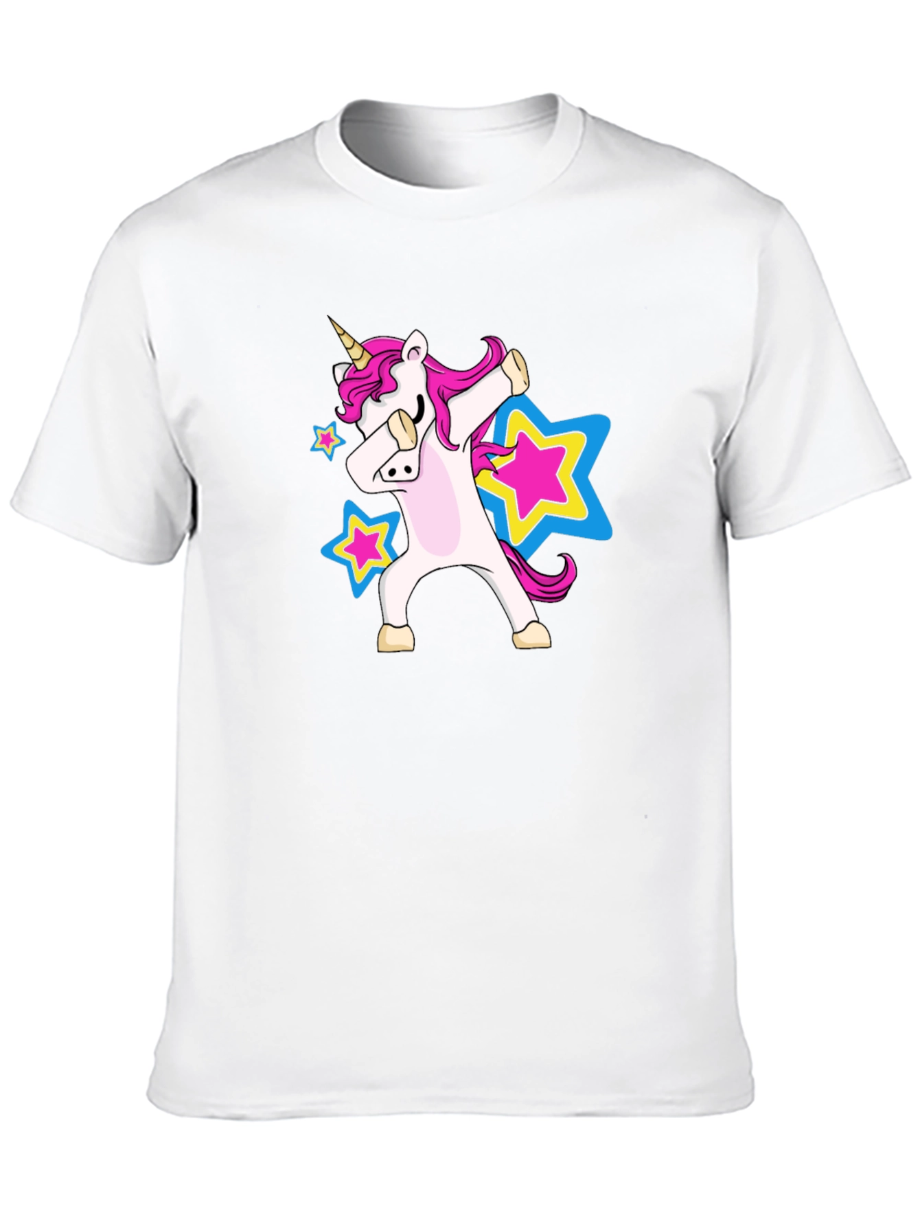 Black Dabbing Unicorn Star Black T-Shirt view 10