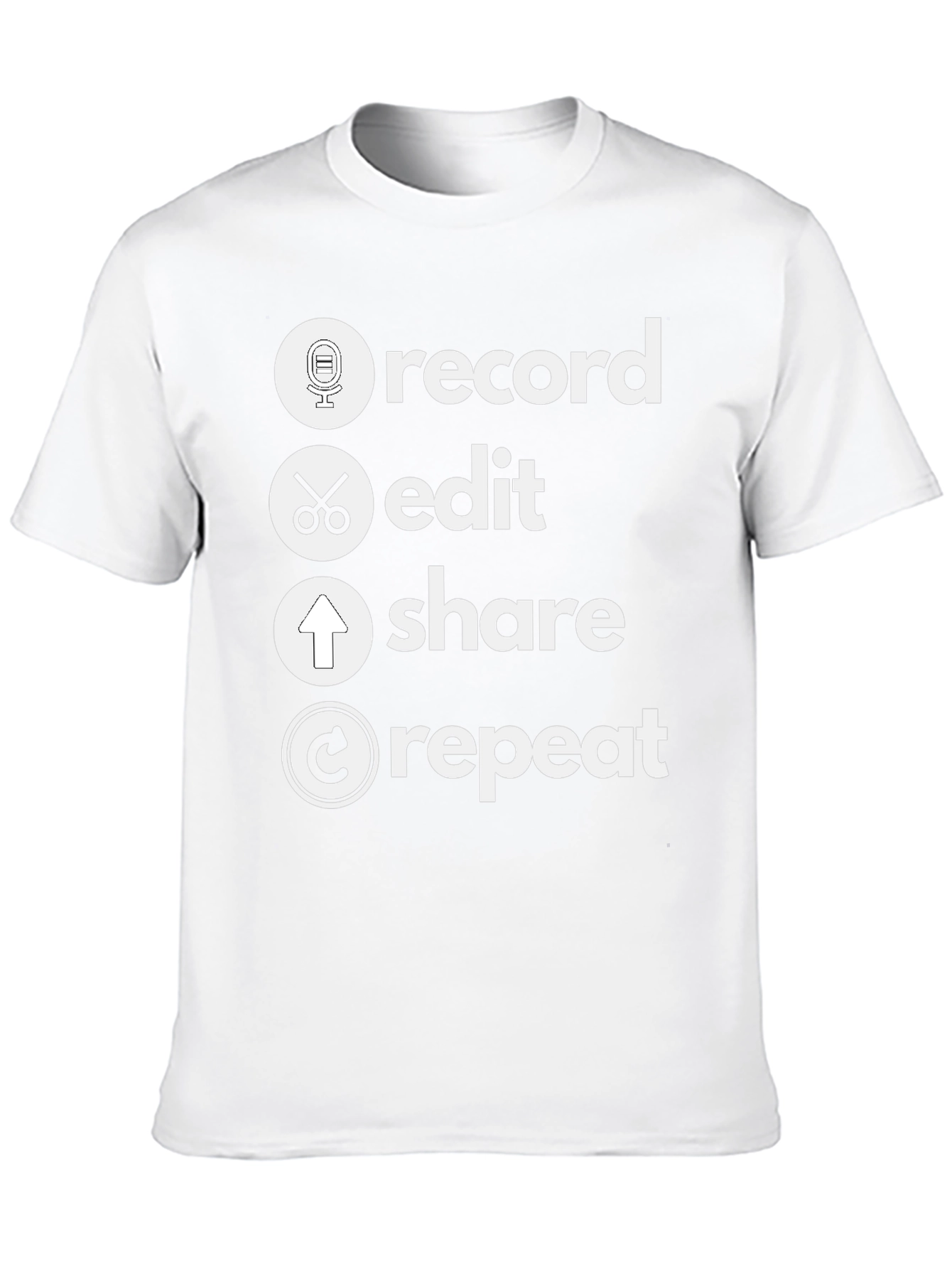 Black Record, Edit, Share, Repeat T-Shirt - Musician's Tee view 10
