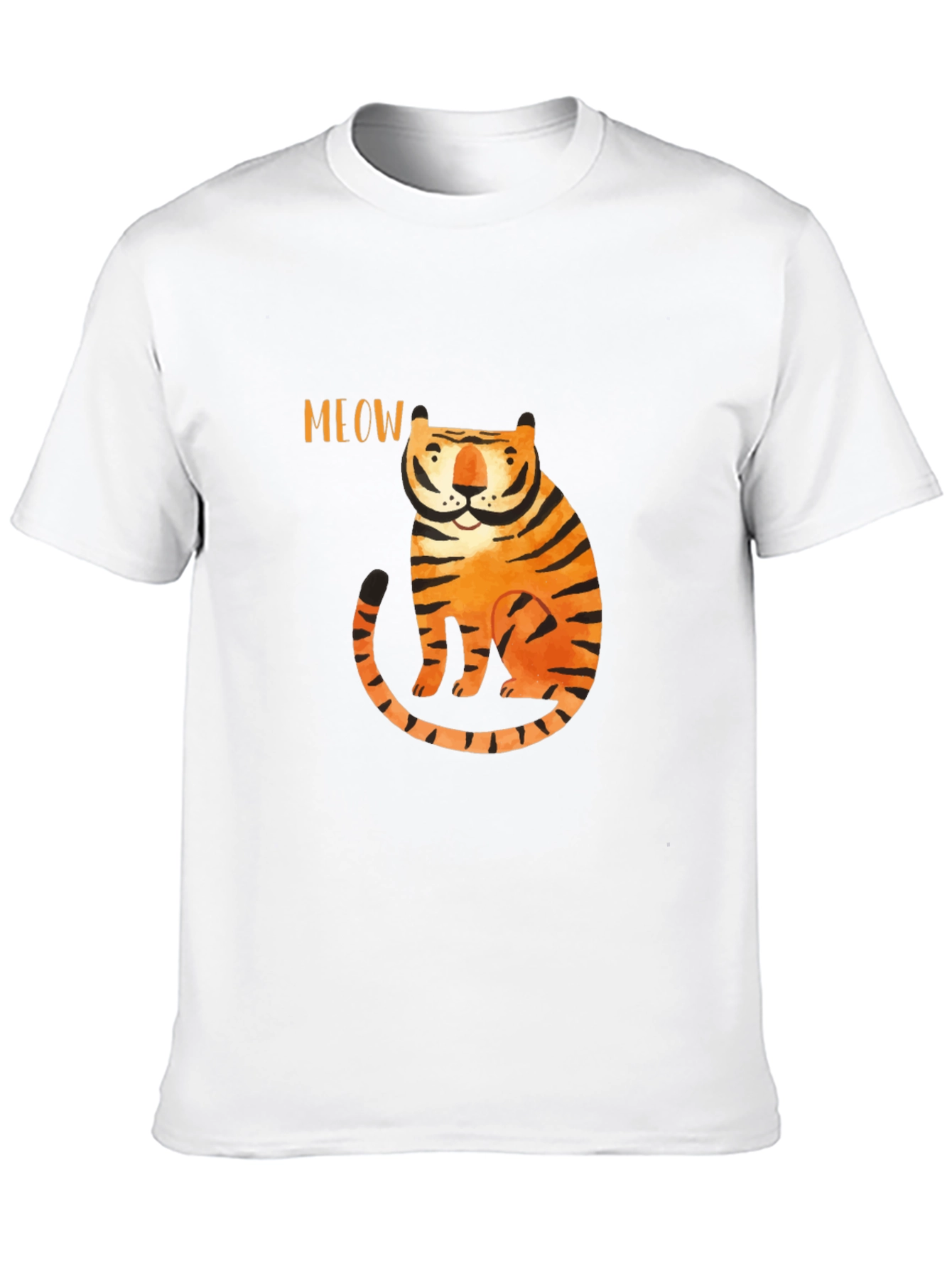 Meow Tiger Graphic Tee - Black Cotton T-Shirt - 10