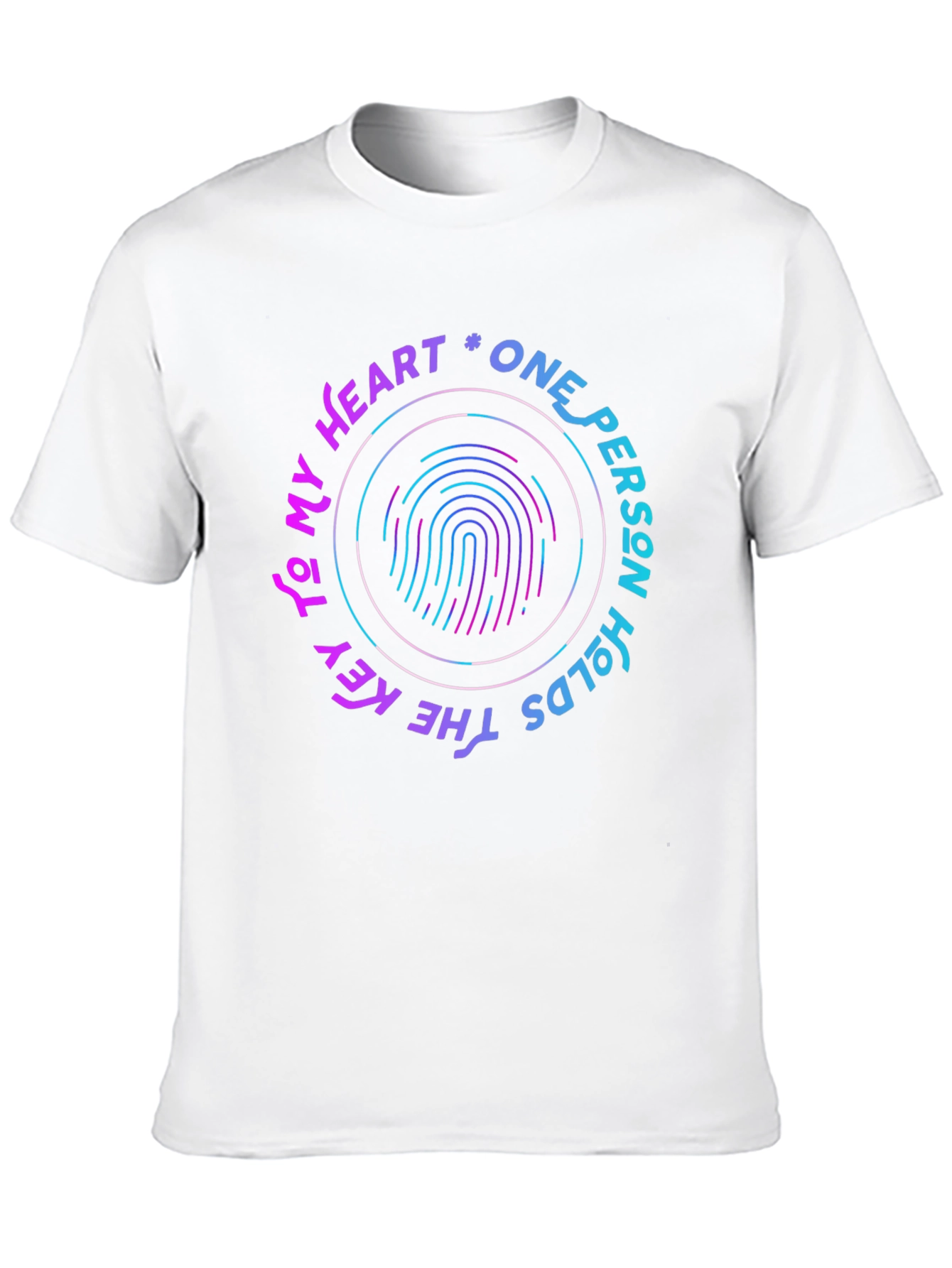 Black One Person Holds the Key Heart T-Shirt view 10