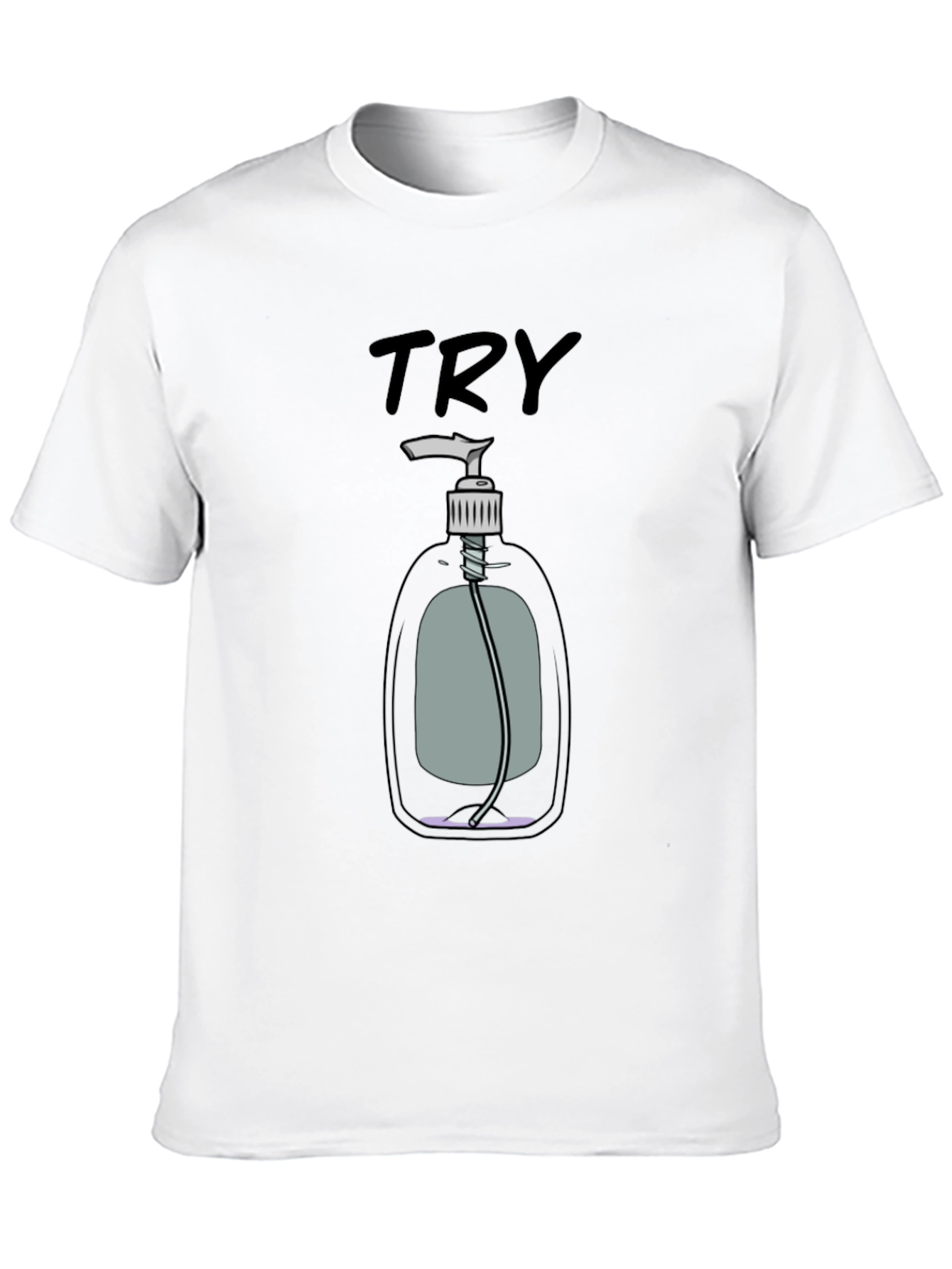 Black Try Hand Sanitizer Graphic T-Shirt view 10
