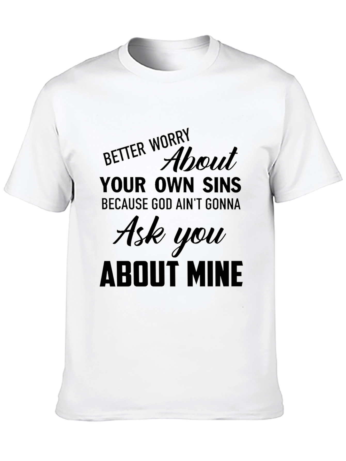 Black Men's Graphic Tee: Worry About Your Own Sins view 10