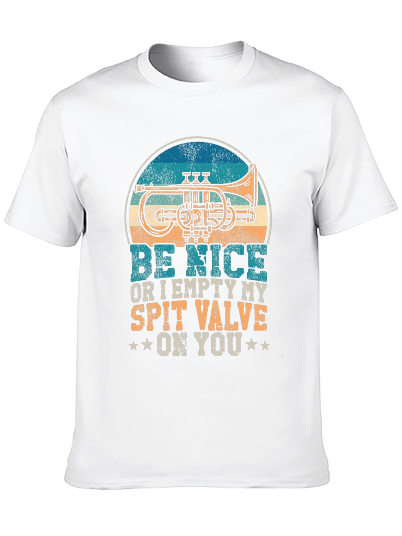 Black Be Nice or Empty My Spit Valve Trumpet T-Shirt view 10