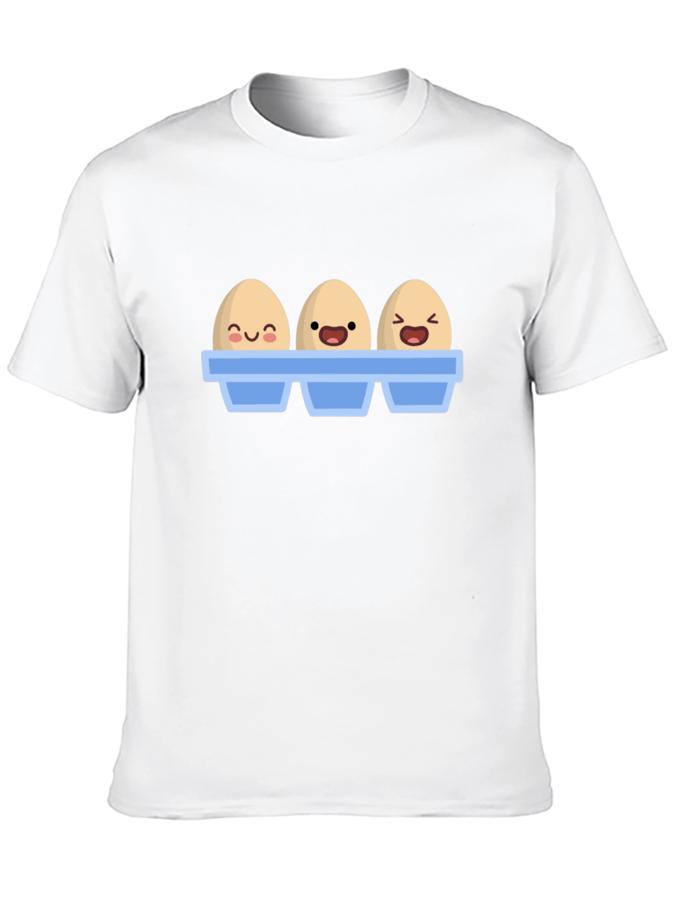Black Funny Cartoon Eggs T-Shirt, Novelty Graphic Tee view 10