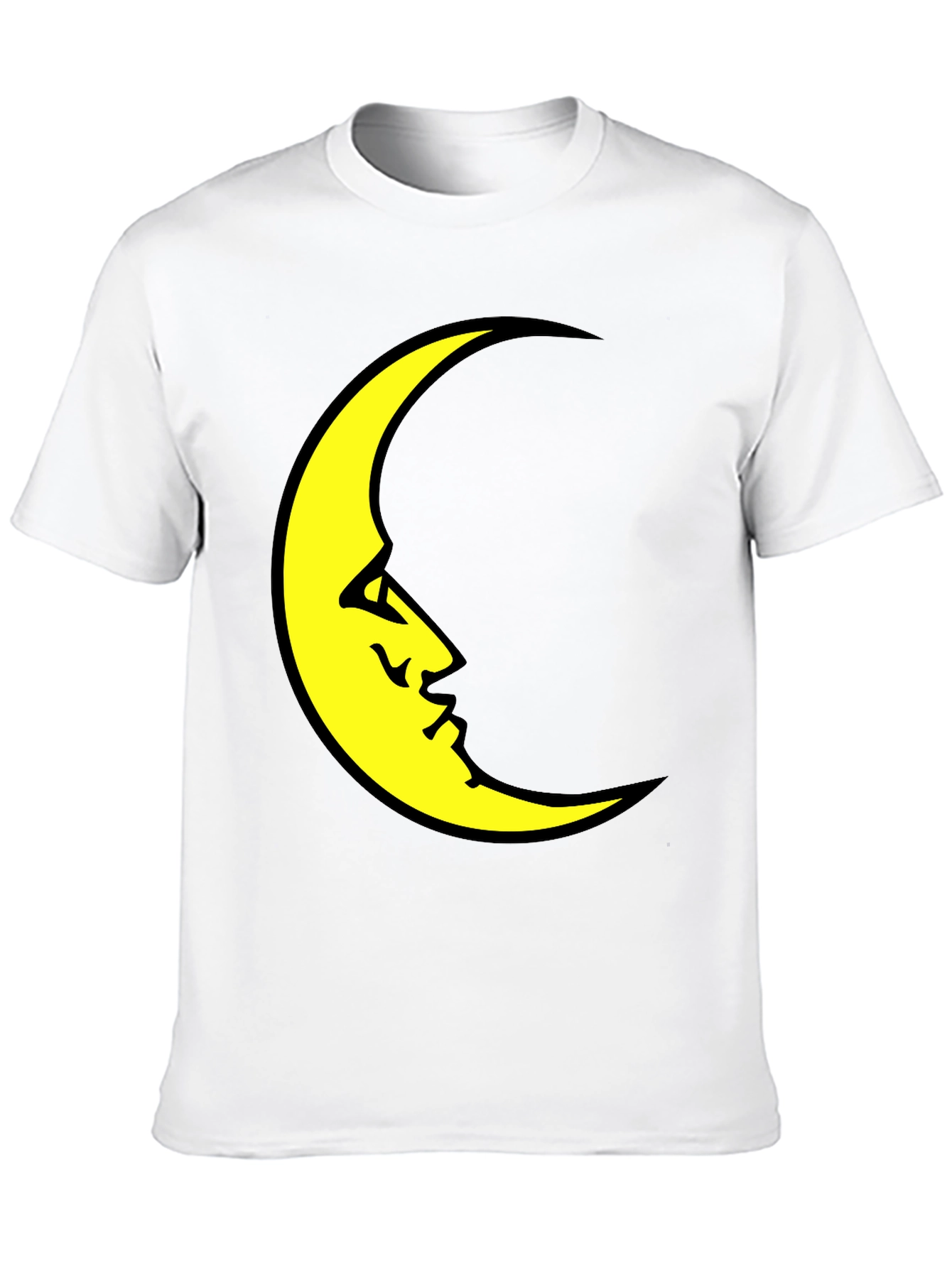 Black Crescent Moon Face Black T-Shirt view 10