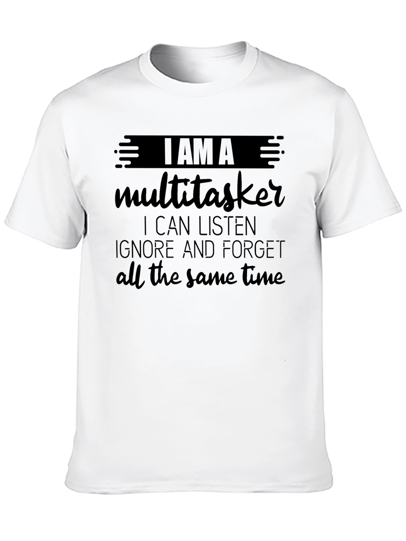 Black Multitasker Funny T-Shirt view 10