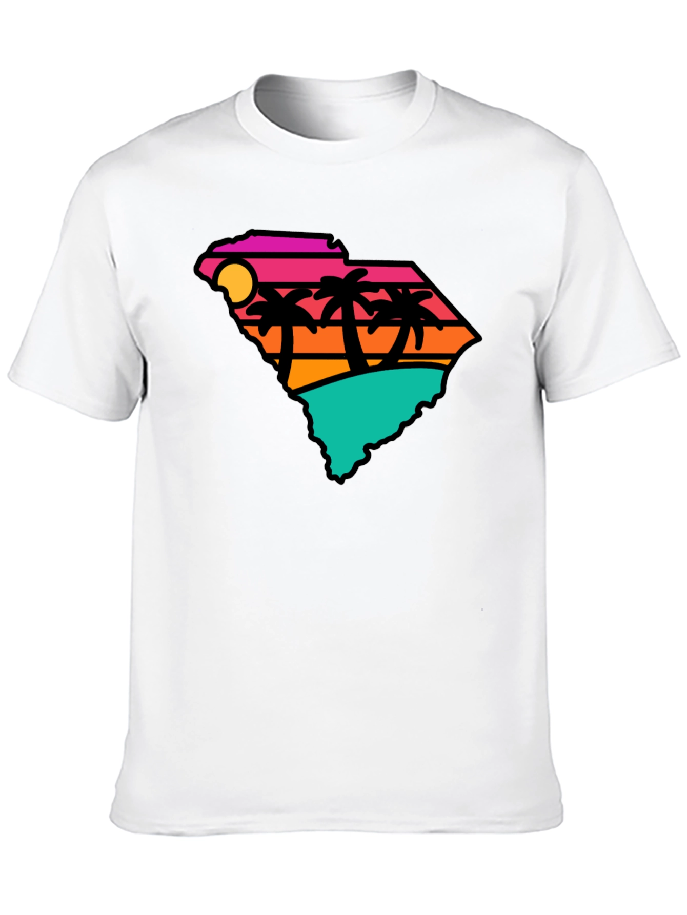 Black South Carolina Retro Beach T-Shirt view 10