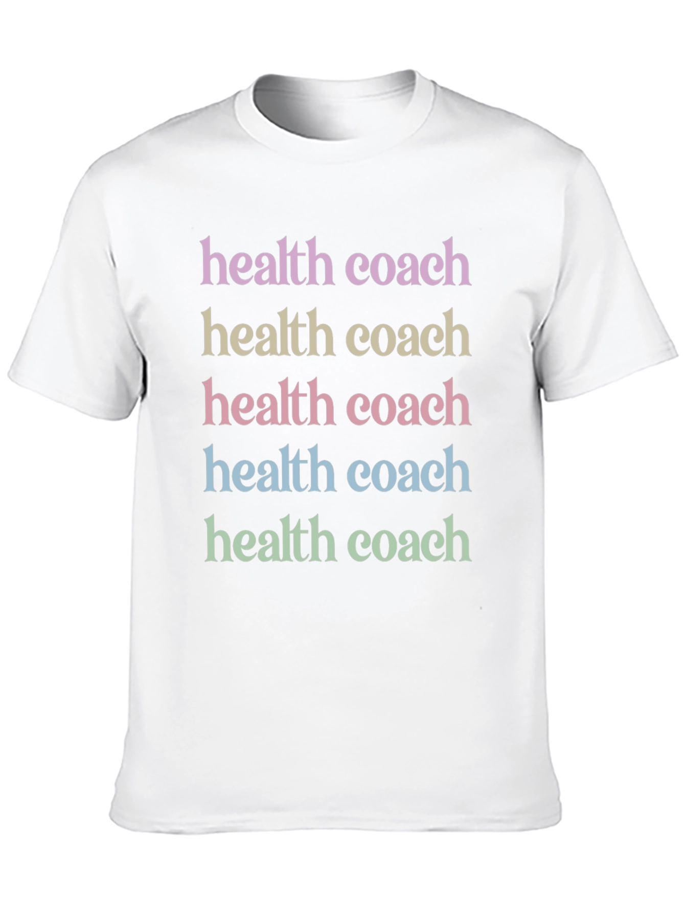Black Health Coach T-Shirt - Motivational Colorful Text Design view 10