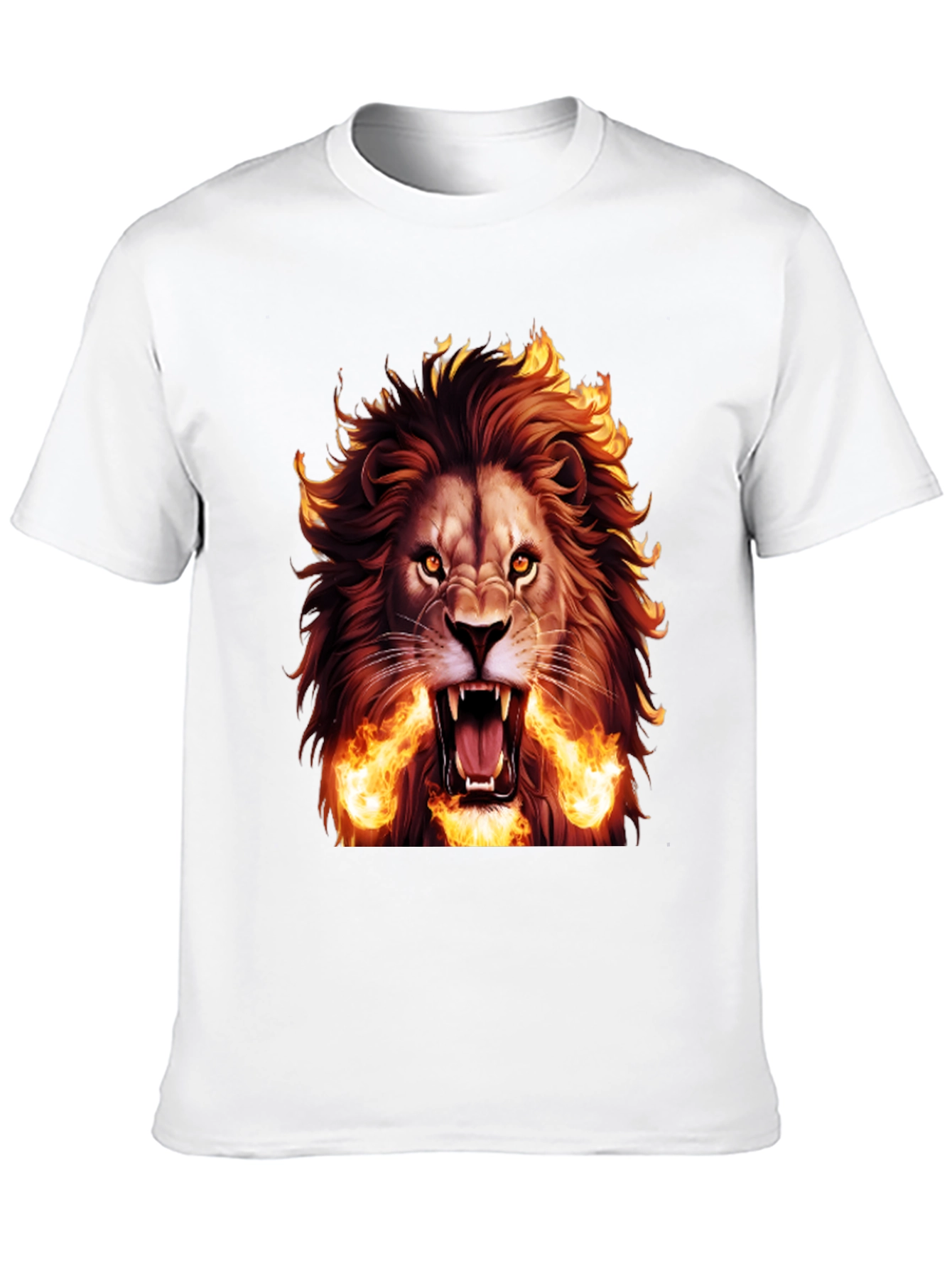Black Fiery Lion Graphic Tee - Bold Black T-Shirt view 10
