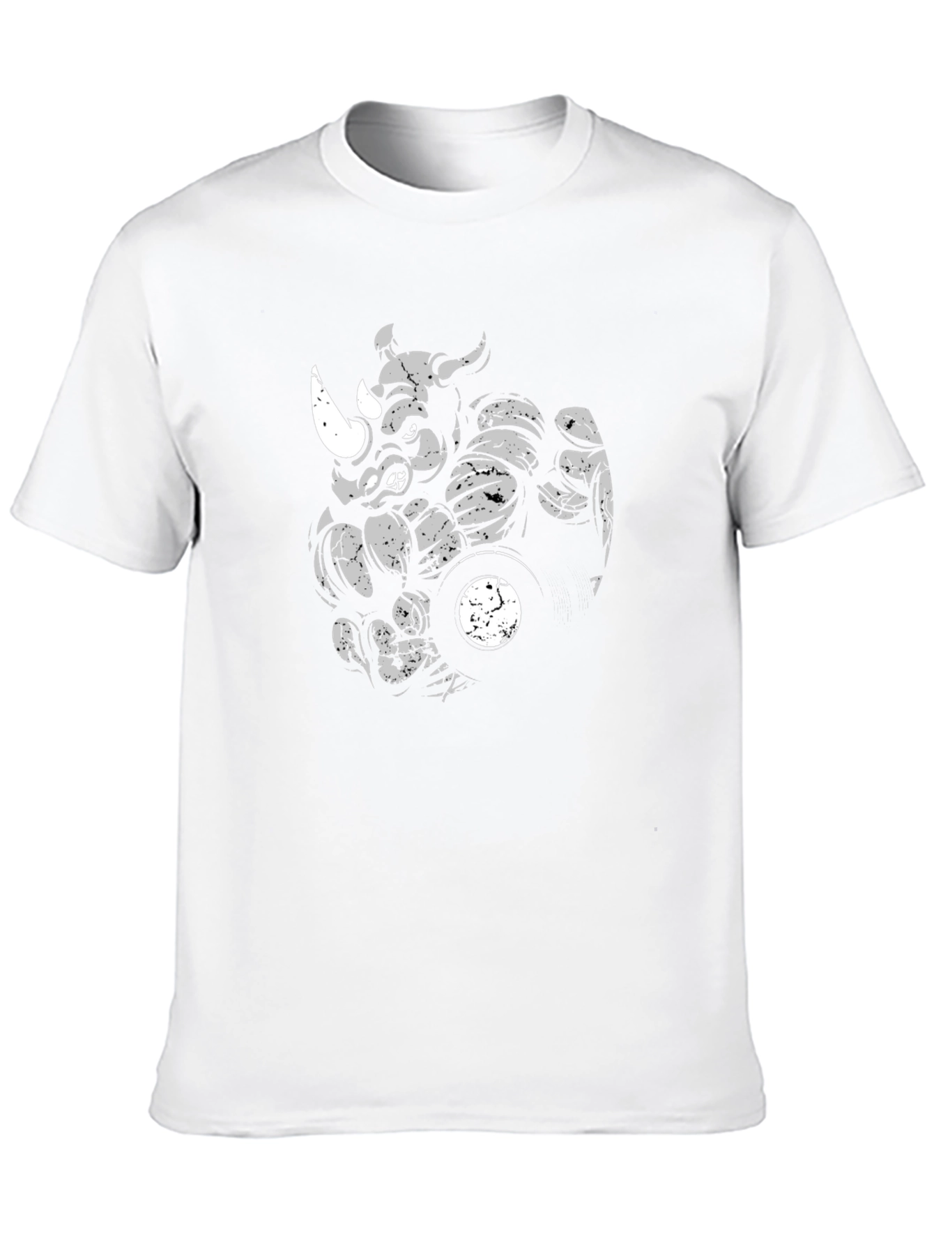 Black Rhino Gym T-Shirt - Black Cotton Graphic Tee view 10