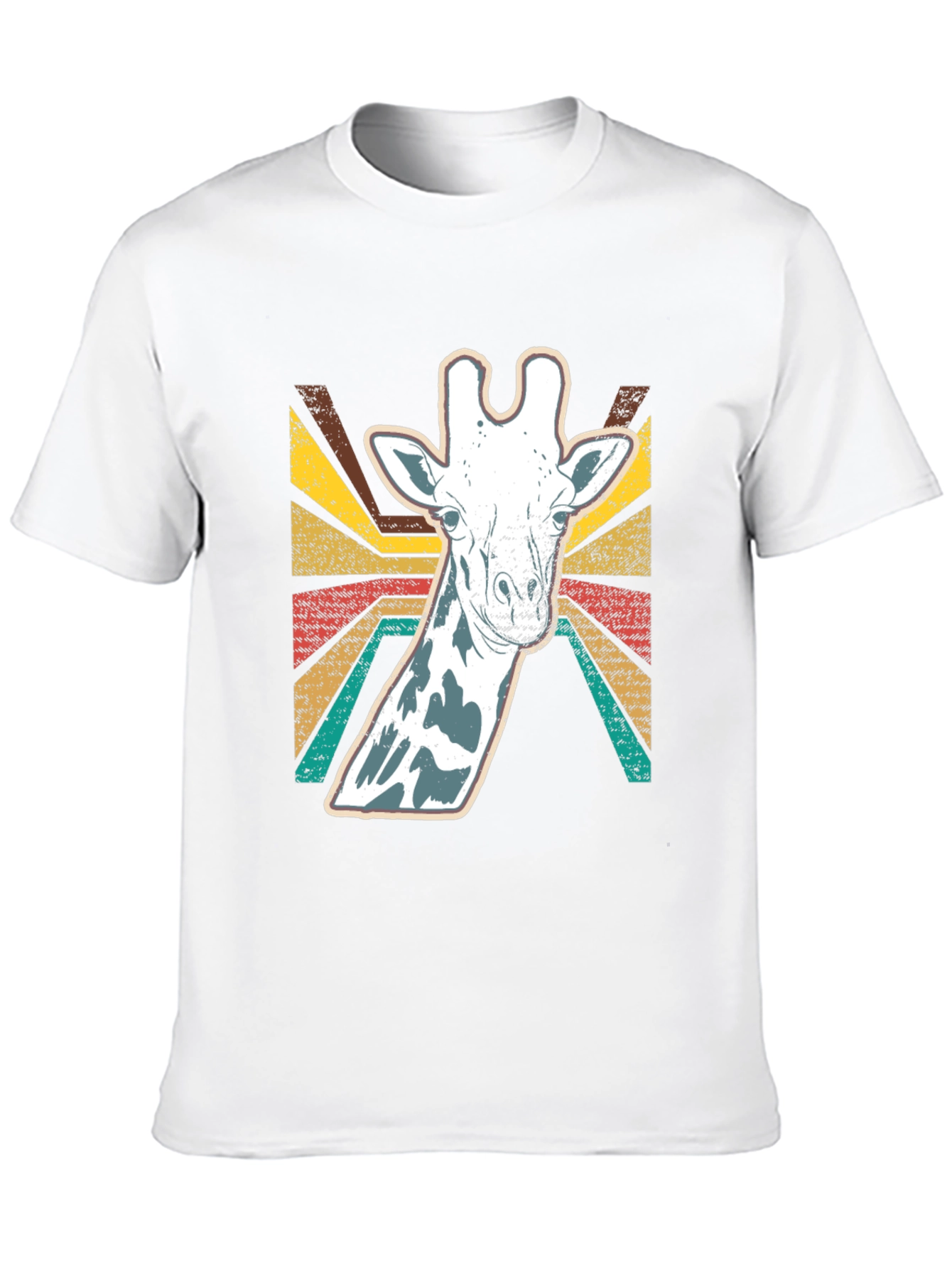 Black Retro Giraffe Graphic T-Shirt - Vintage Style Black Tee view 10