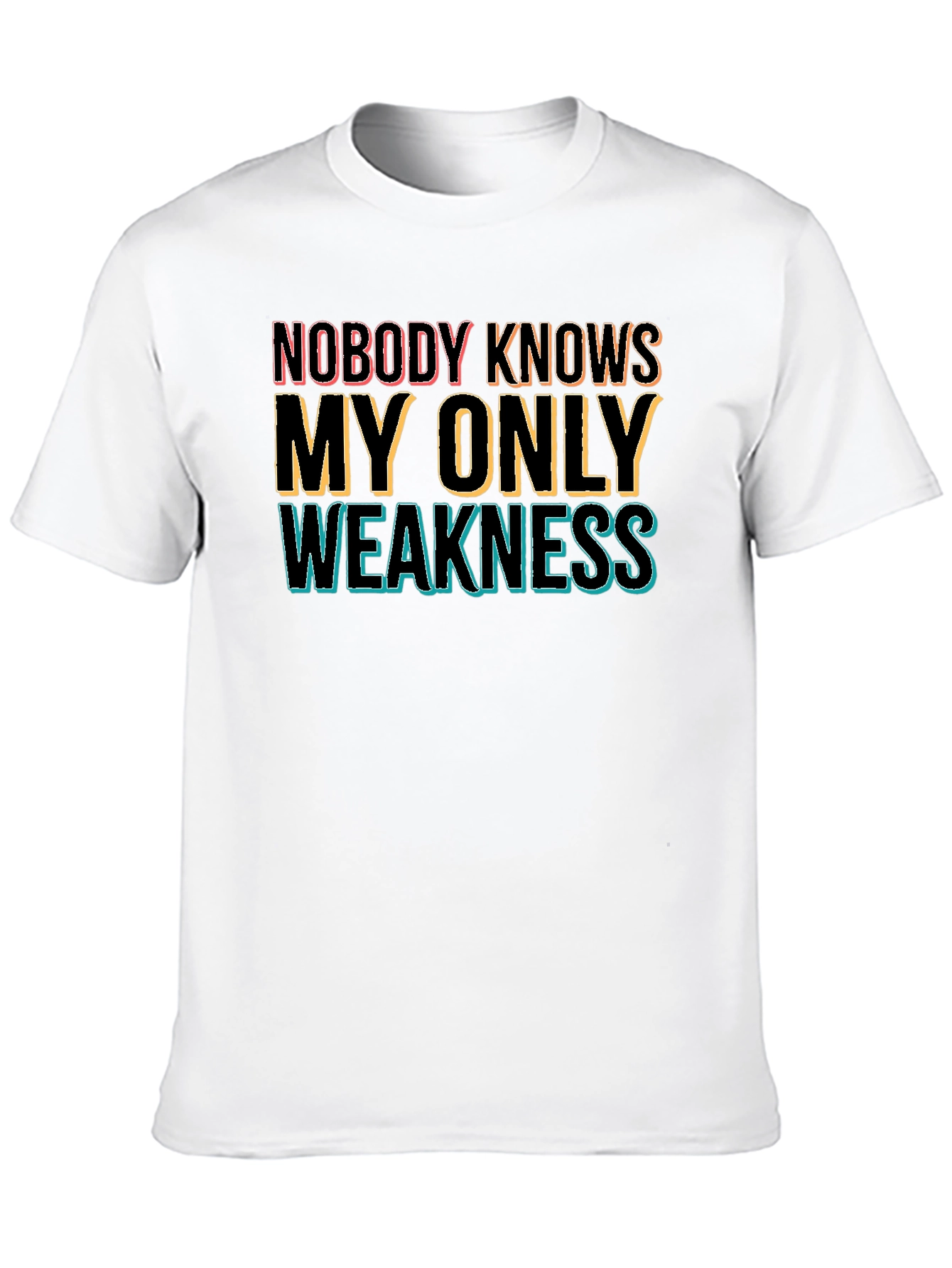 Black Nobody Knows My Only Weakness Graphic Tee view 10