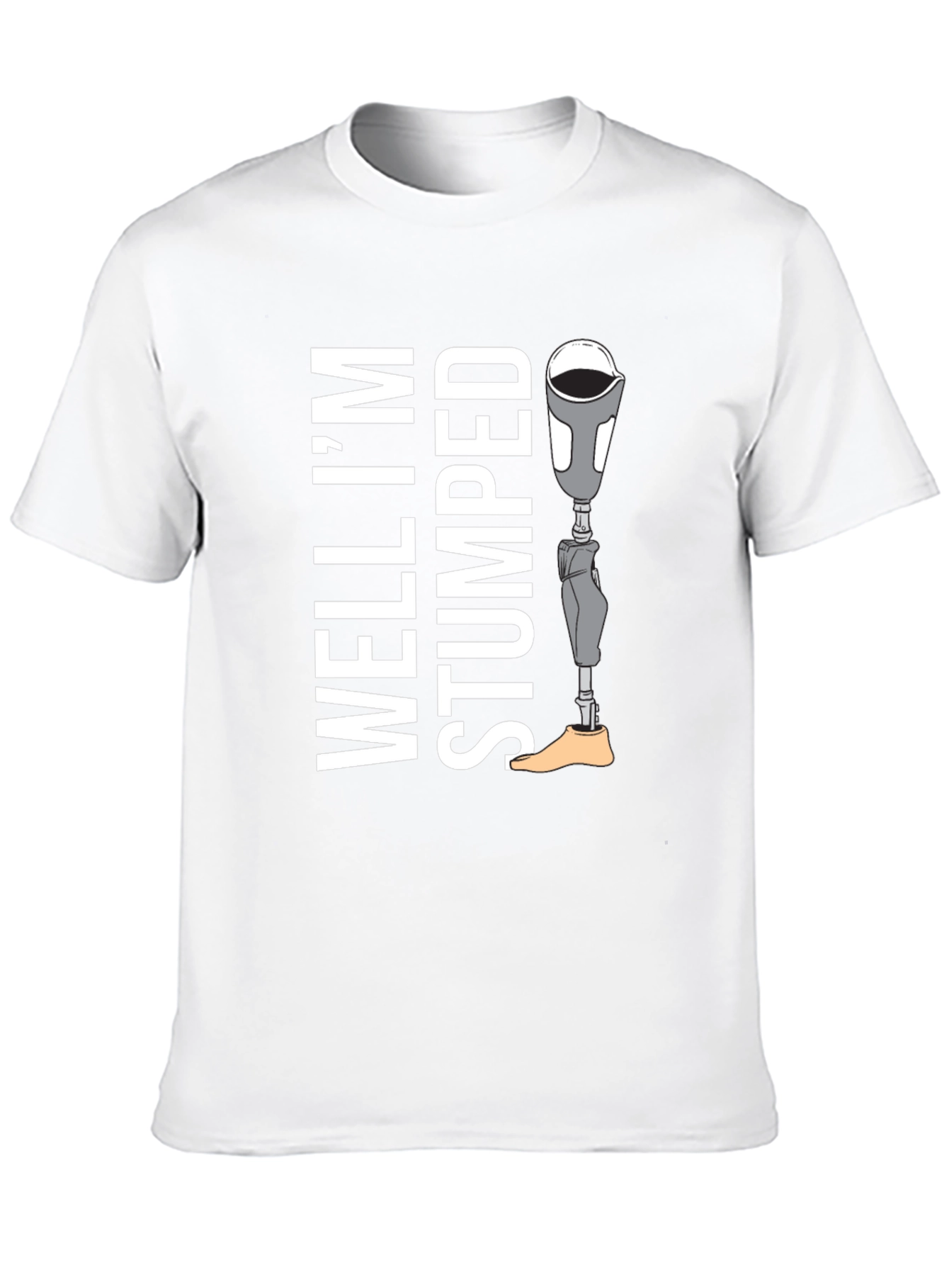 Black Well I'm Stumped Tee - Prosthetic Leg Humor T-Shirt view 10