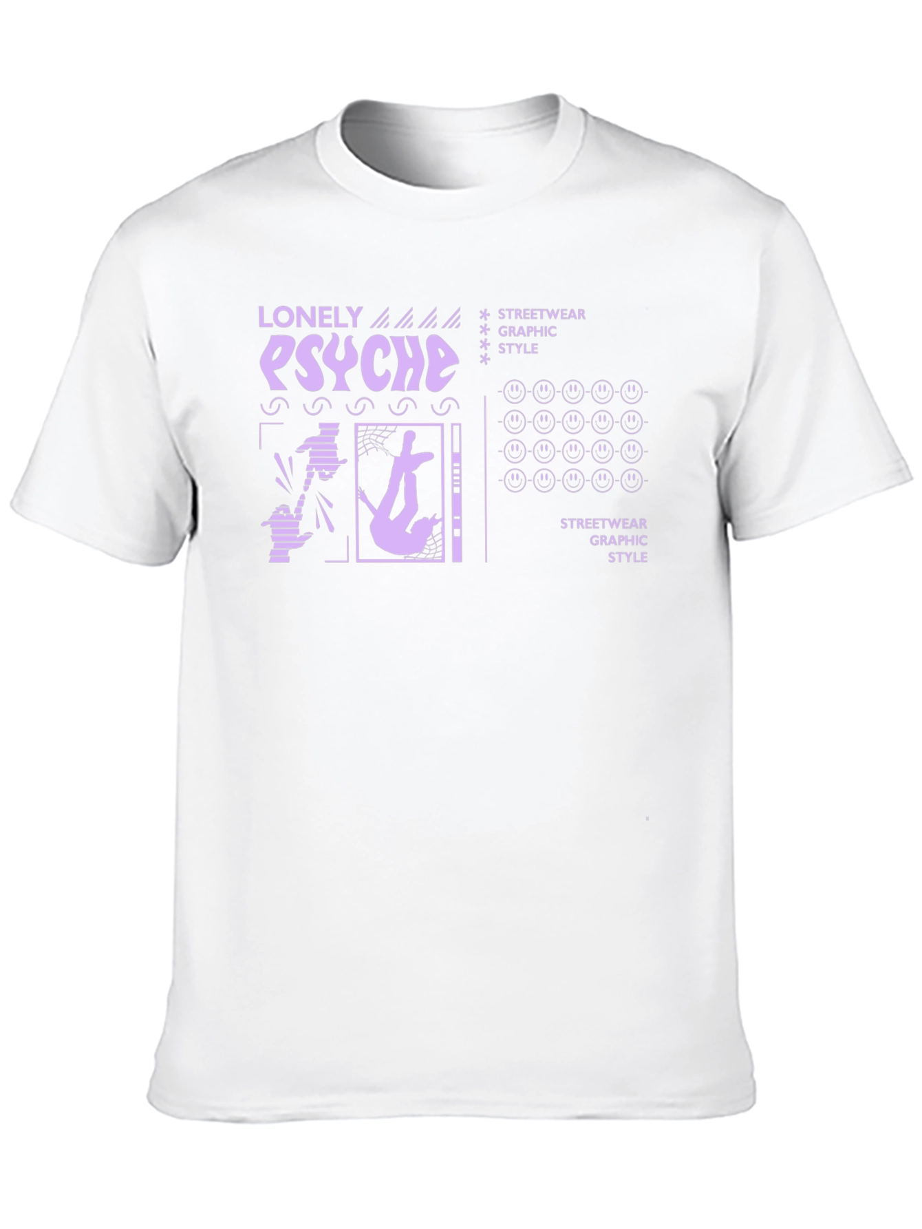 Black Lonely Psyche Graphic Print T-Shirt - Streetwear Style view 10