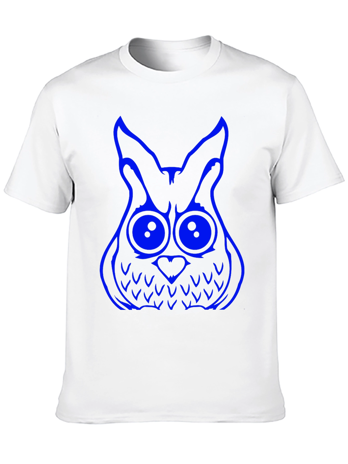 Black Cool Owl Graphic Tee - Black Cotton T-Shirt view 10