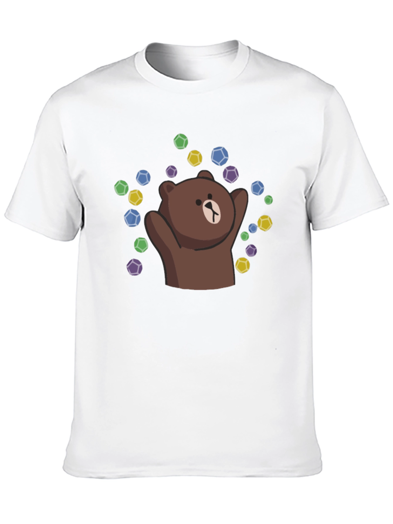Black Cute Brown Bear T-Shirt - Graphic Tee view 10