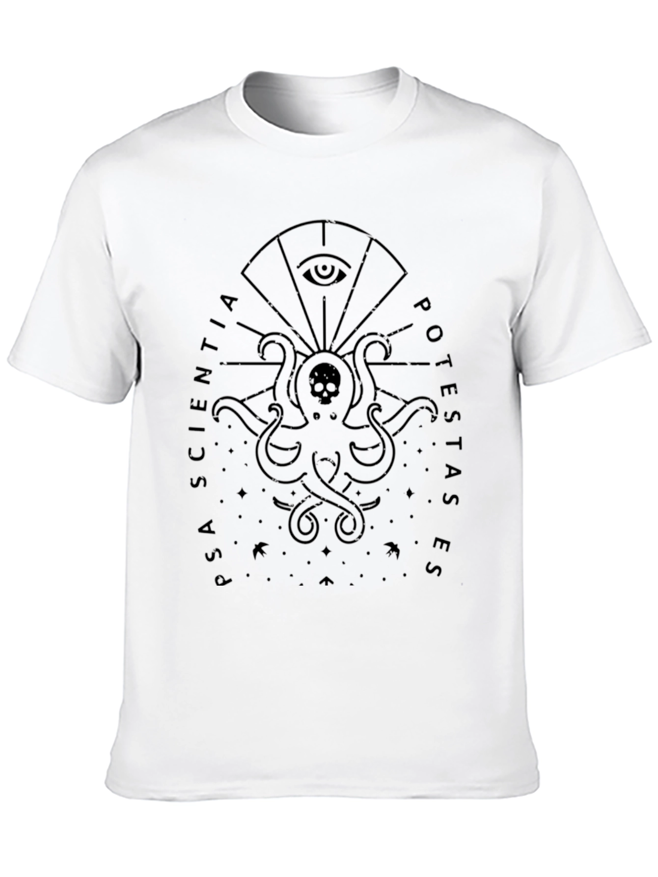 Black Occult Octopus T-Shirt - Science & Power view 10