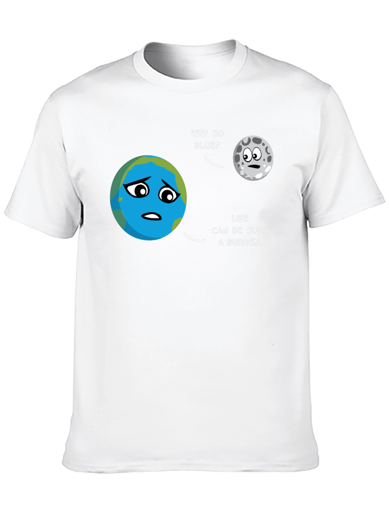 Black Earth & Moon Cartoon T-Shirt view 10