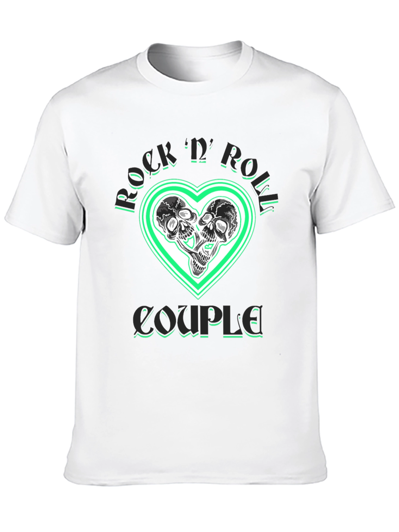 Black Rock 'n' Roll Couple T-Shirt view 10