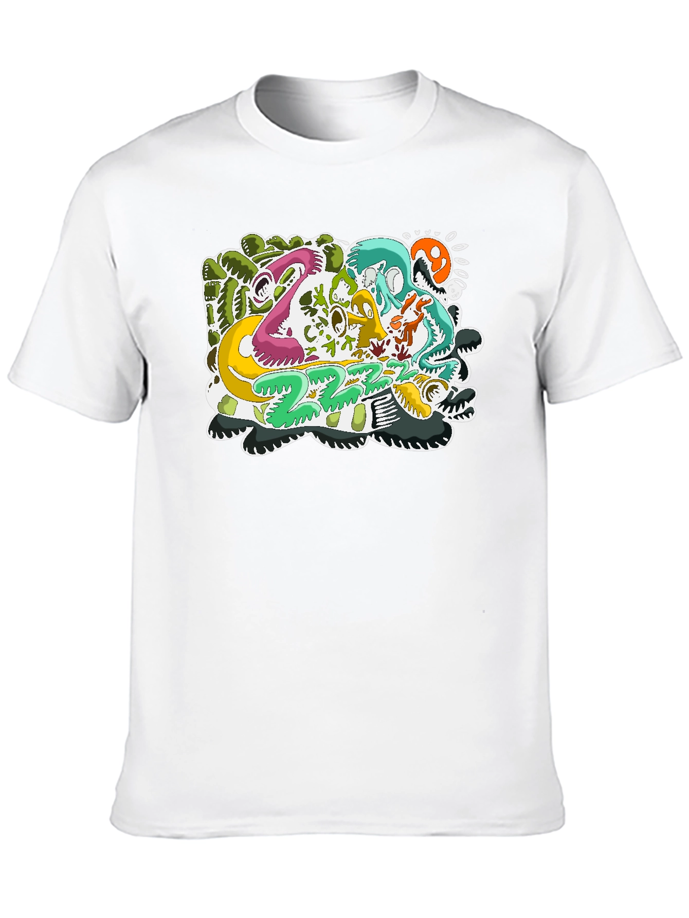 Black Abstract Graphic Print Black T-Shirt view 10