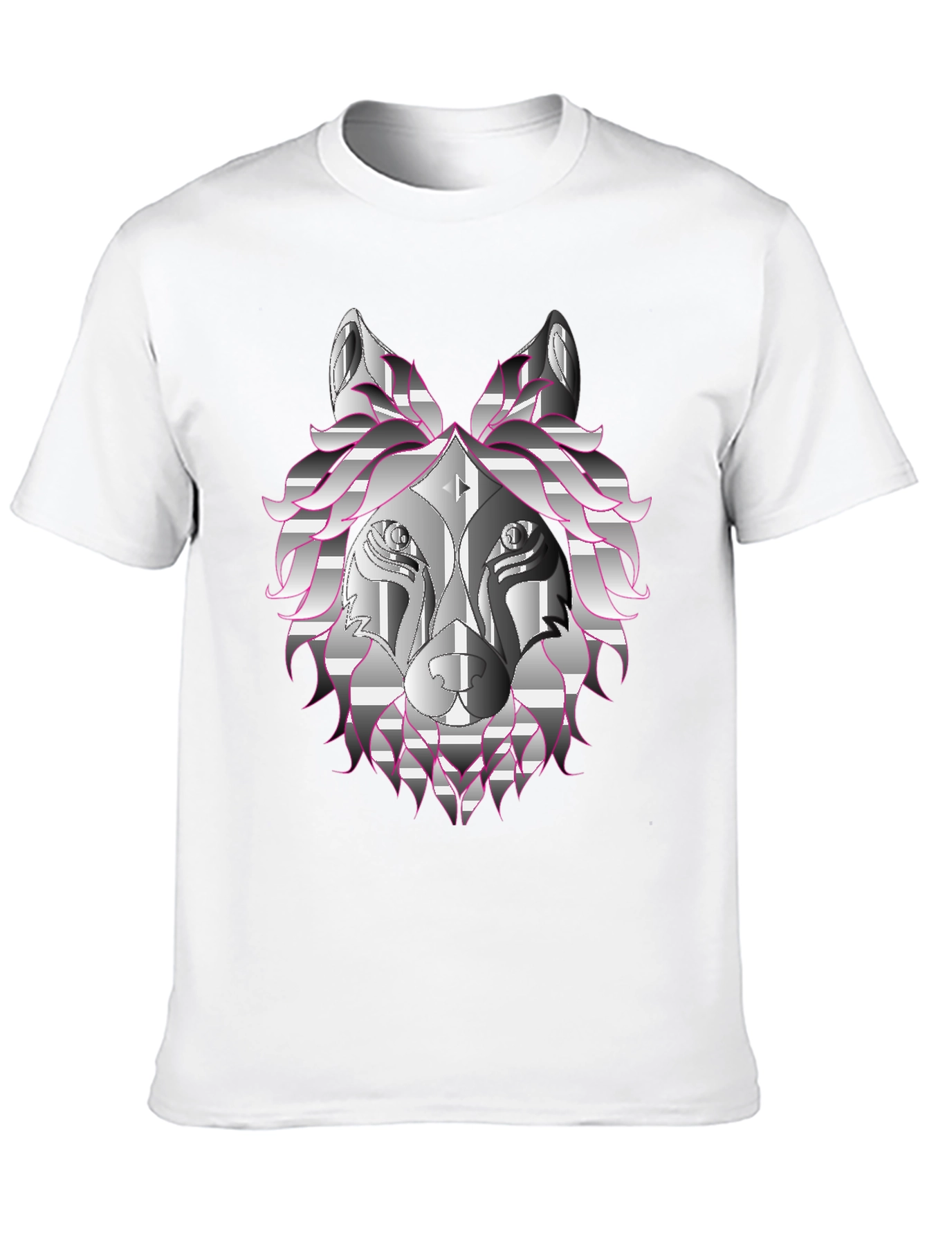 Black Geometric Wolf Graphic Tee - Black view 10