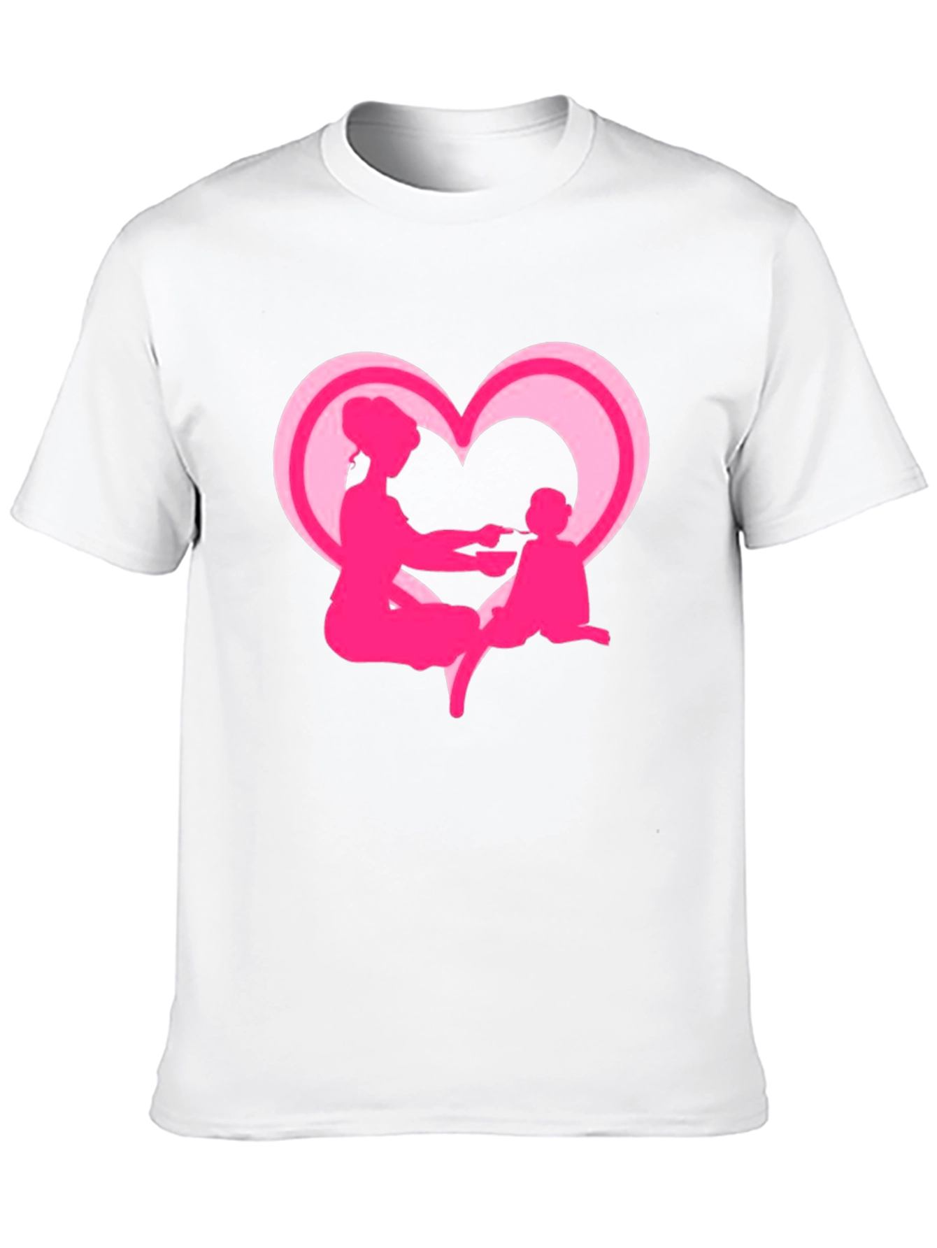 Mom and Baby Pink Heart Graphic Tee - 10