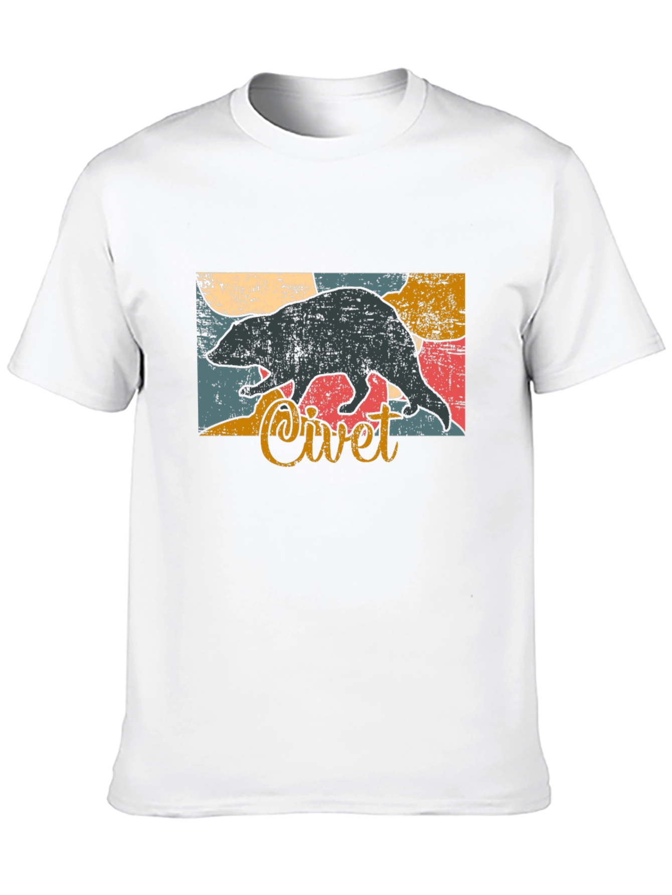 Black Vintage Civet Graphic T-Shirt - Retro Animal Tee view 10