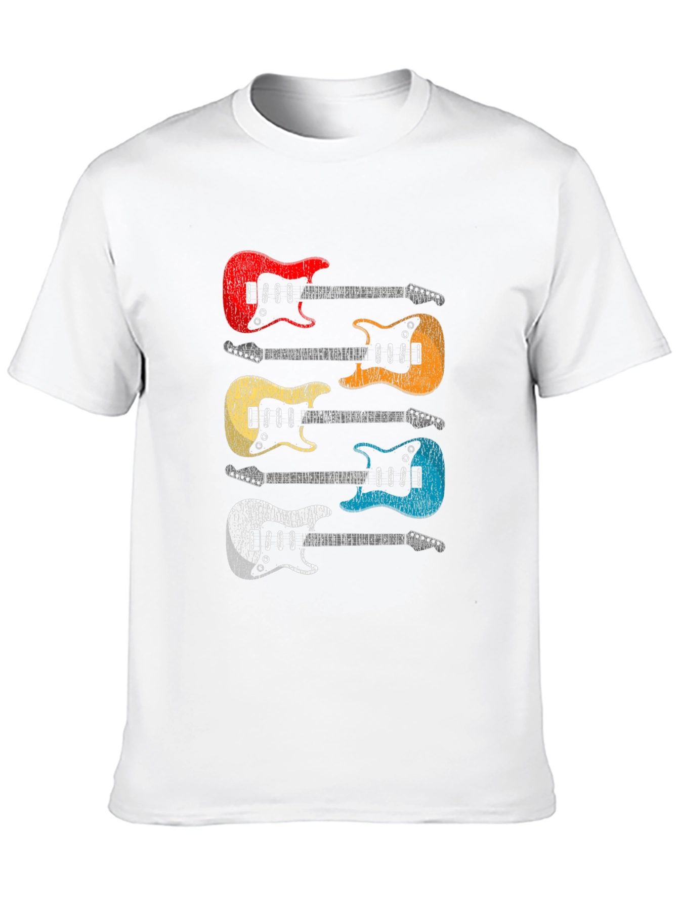 Black Retro Guitar T-Shirt - Colorful Music Tee view 10