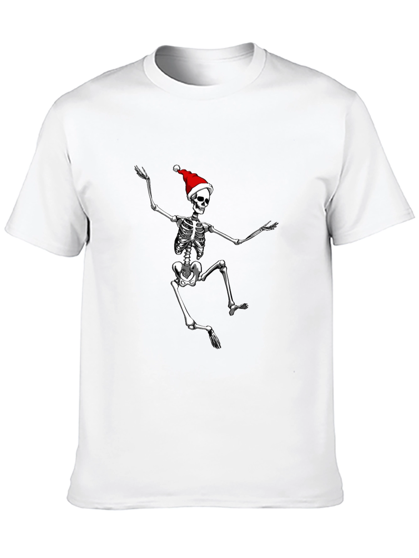 Black Skeleton Santa Black T-Shirt: Holiday Spooky Style view 10