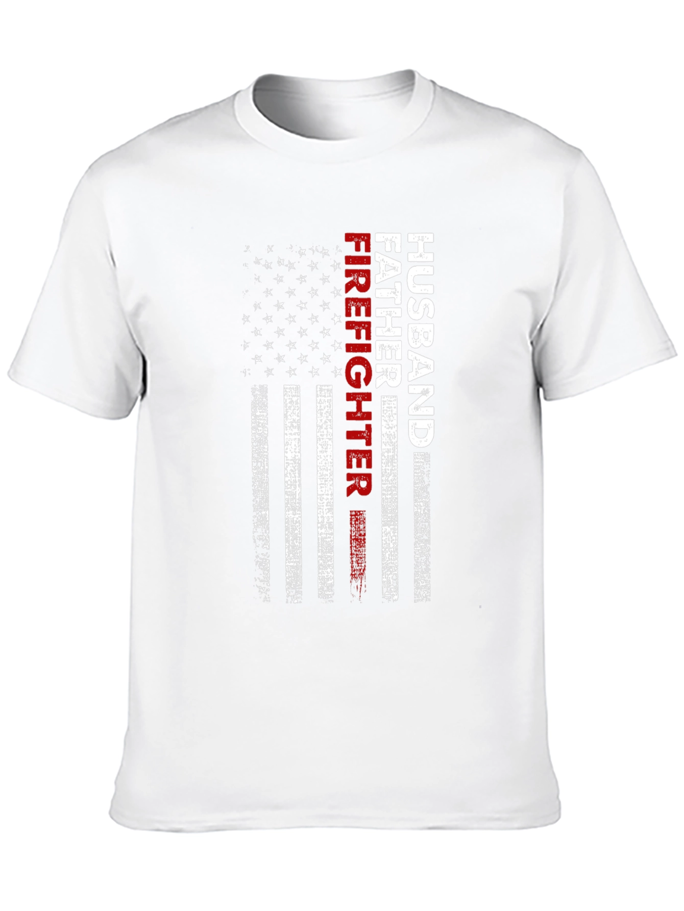 Black Husband Father Firefighter American Flag T-Shirt view 10
