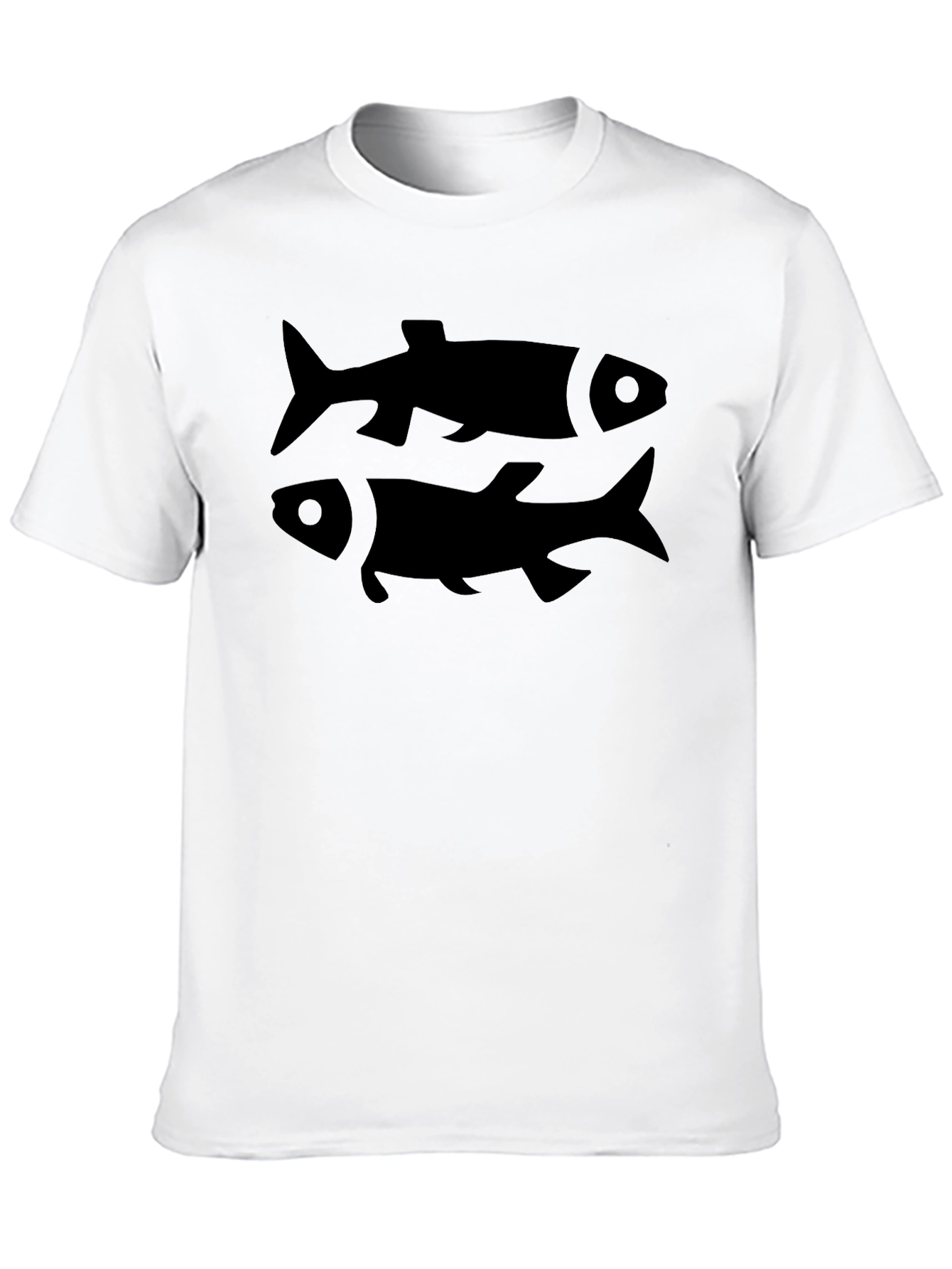 Black Black Fish Graphic Tee - Mens Minimalist Design T-Shirt view 10
