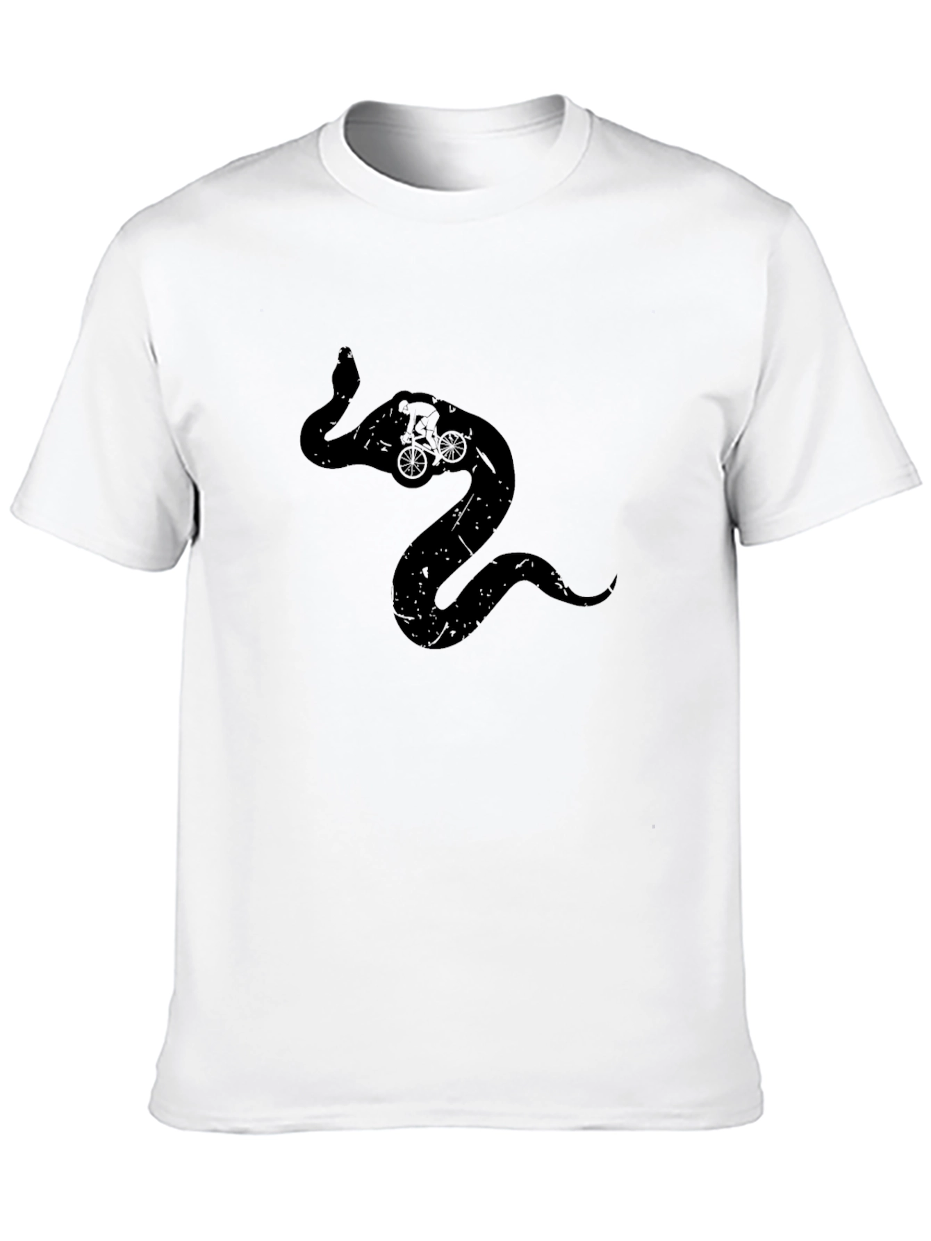 Black Snake Cyclist Graphic Tee - Men's Black T-Shirt view 10