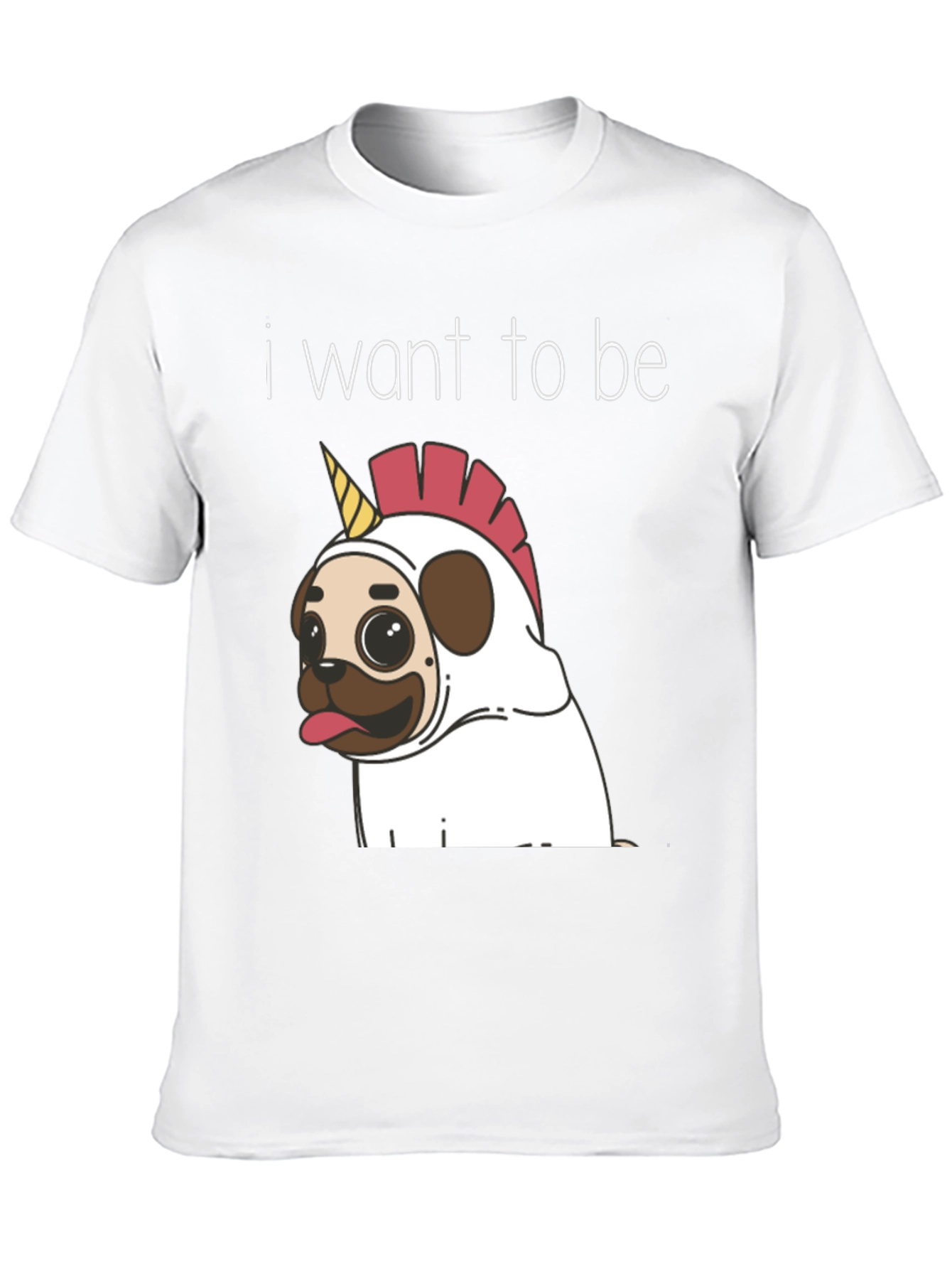 Black Funny Pug Unicorn T-Shirt - I Want To Be view 10