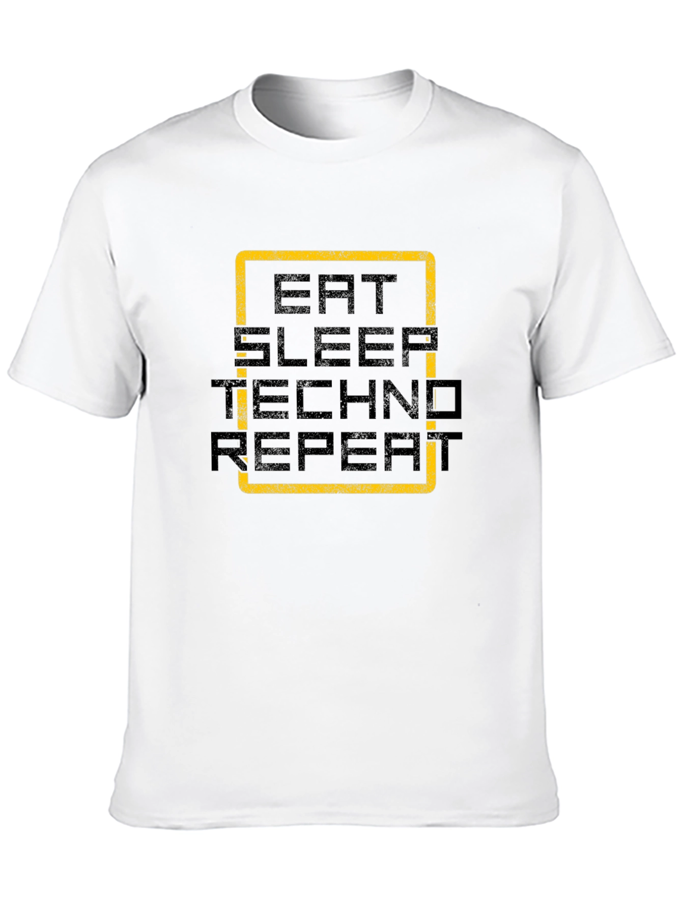 Black Eat Sleep Techno Repeat Black Graphic Tee view 10