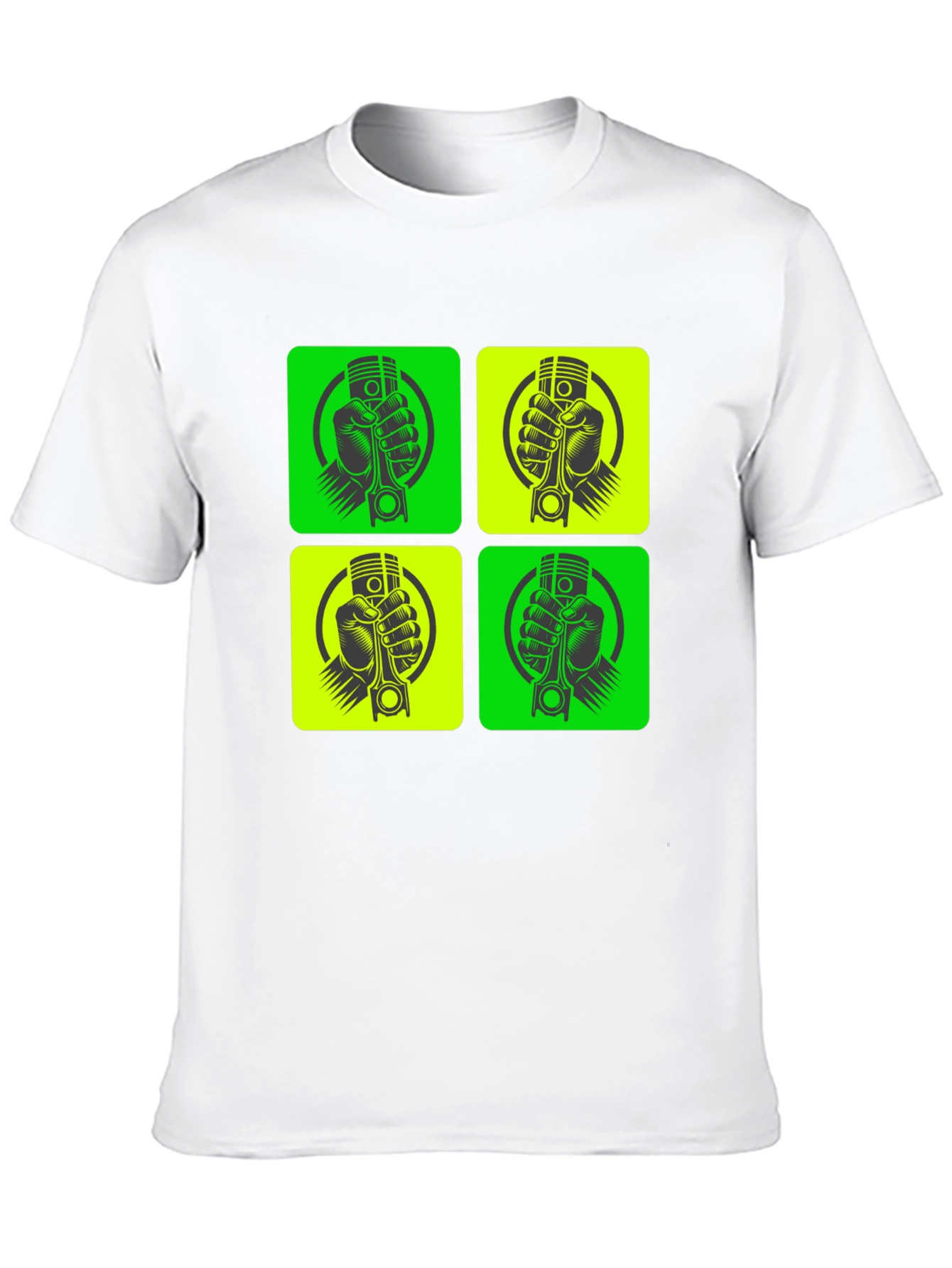 Black Piston Hand Graphic Tee - Black Crew Neck T-Shirt view 10