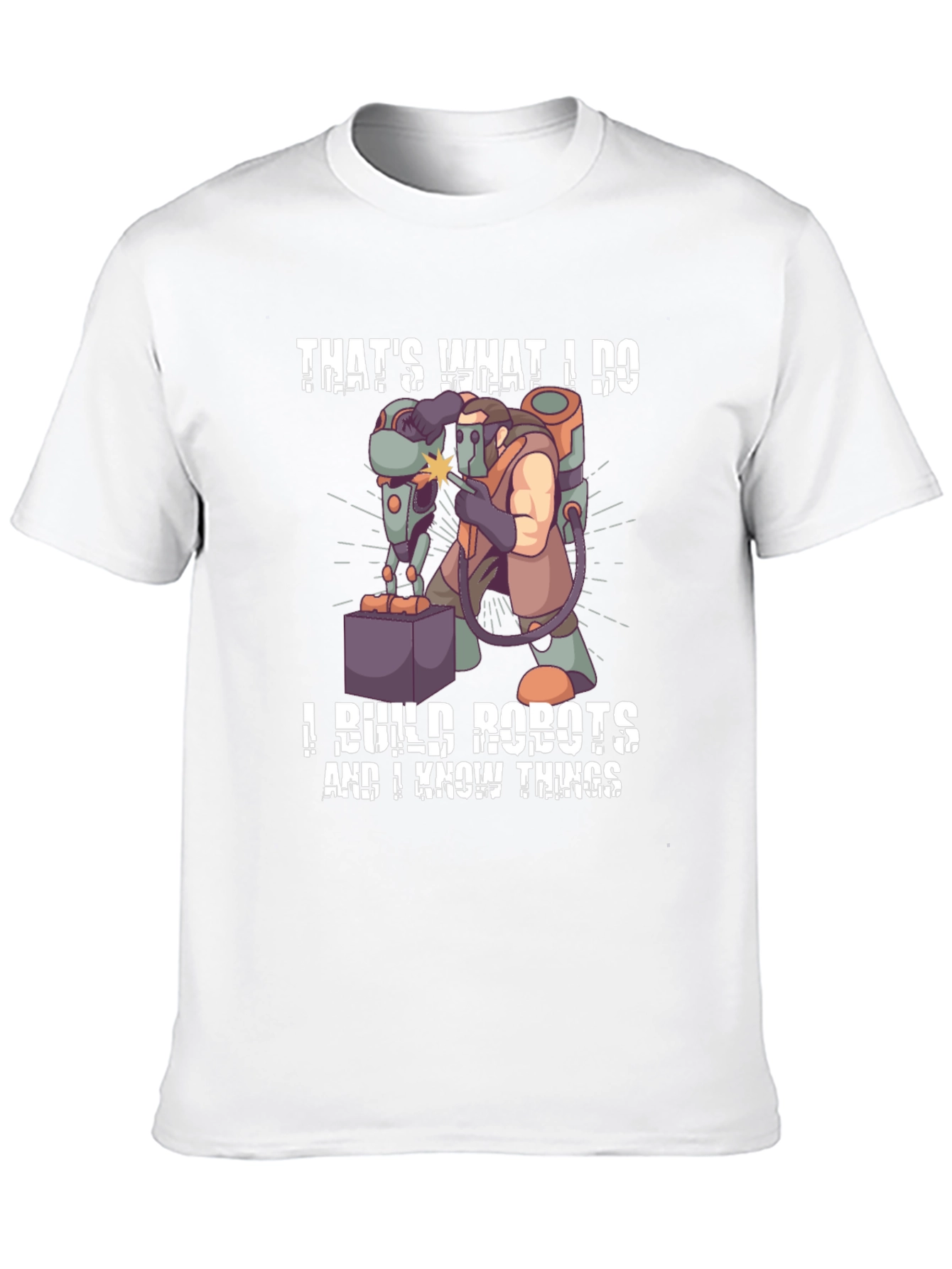 Black That's What I Do I Build Robots T-Shirt view 10