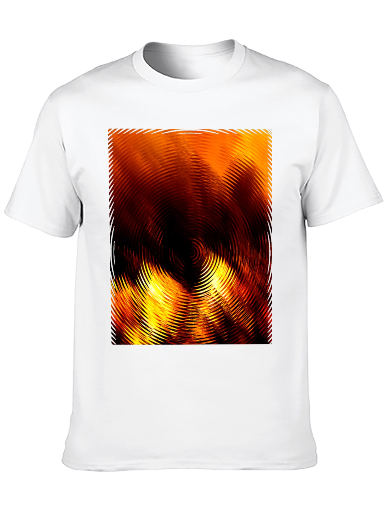 Black Fiery Abstract Ripple Print Black T-Shirt view 10
