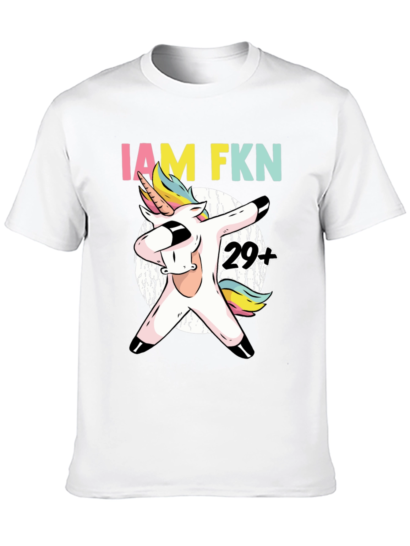 Black IAM FKN 29+ Unicorn Dabbing T-Shirt view 10