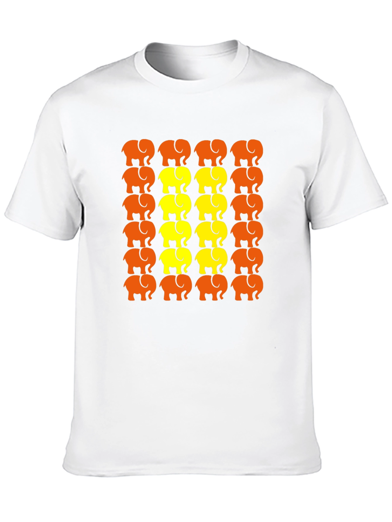 Black Elephant Patterned T-Shirt - Novelty Graphic Tee view 10